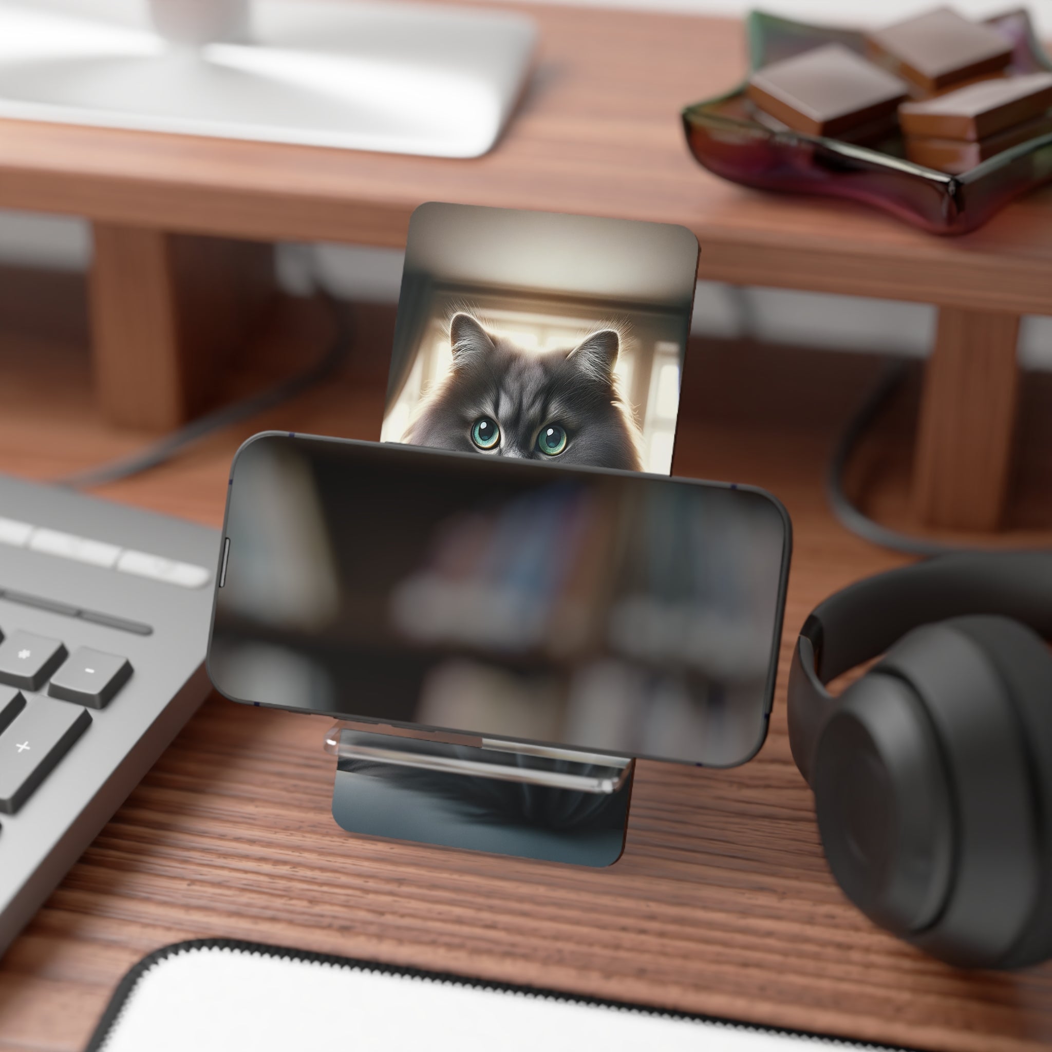 Grey cat - Smartphone Stand