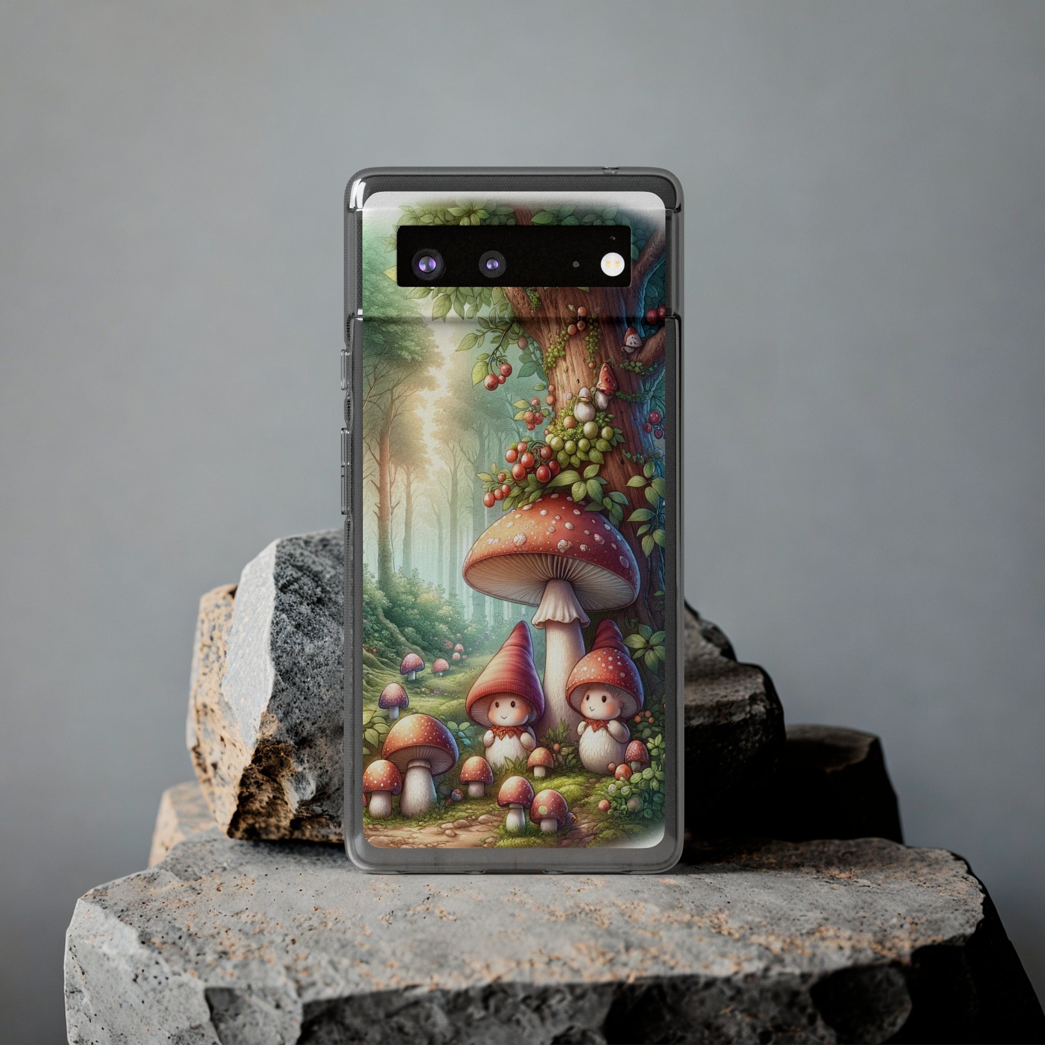 Gnomes and mushrooms - Soft Phone Case