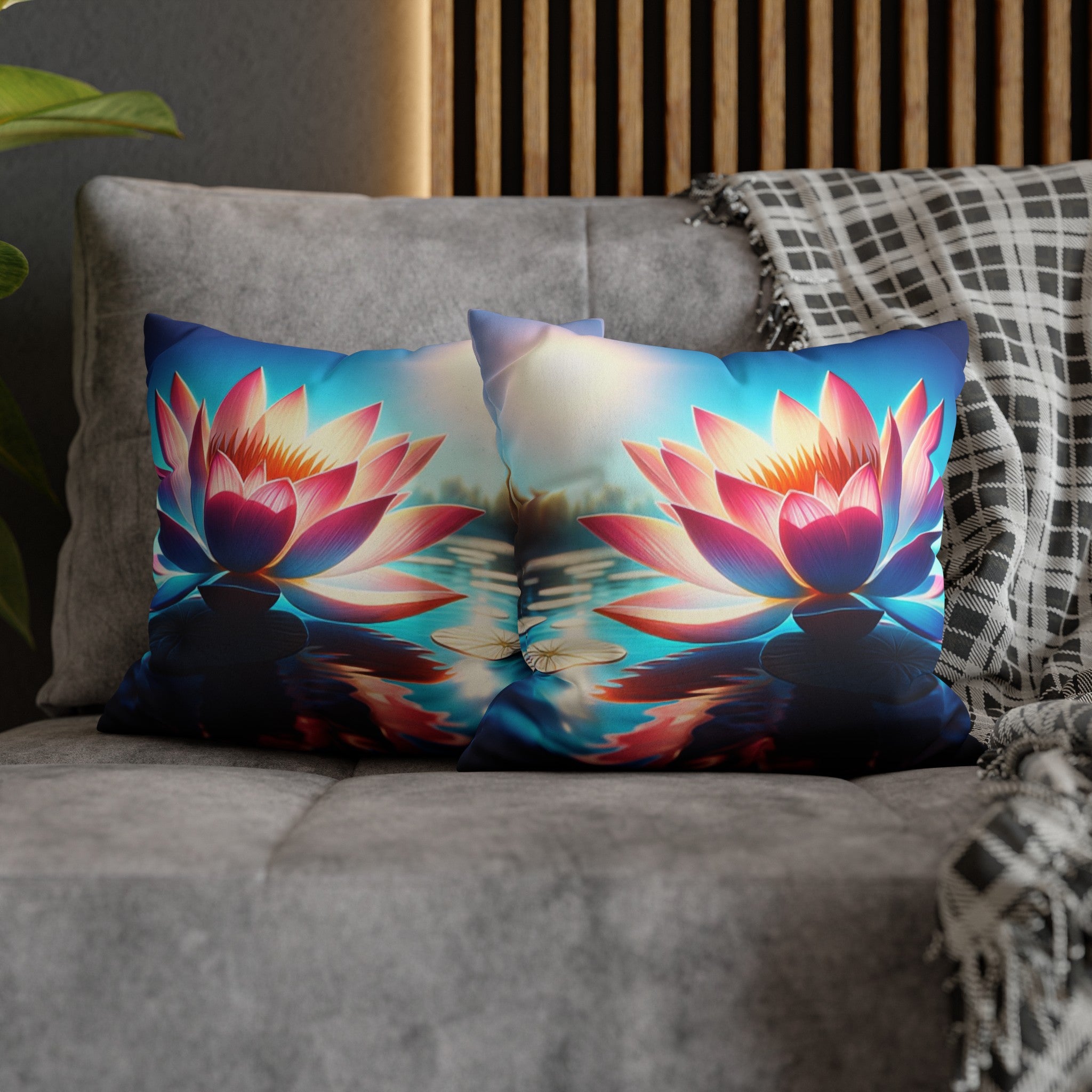 Lotus Flower (2) - Suede Square Pillowcase