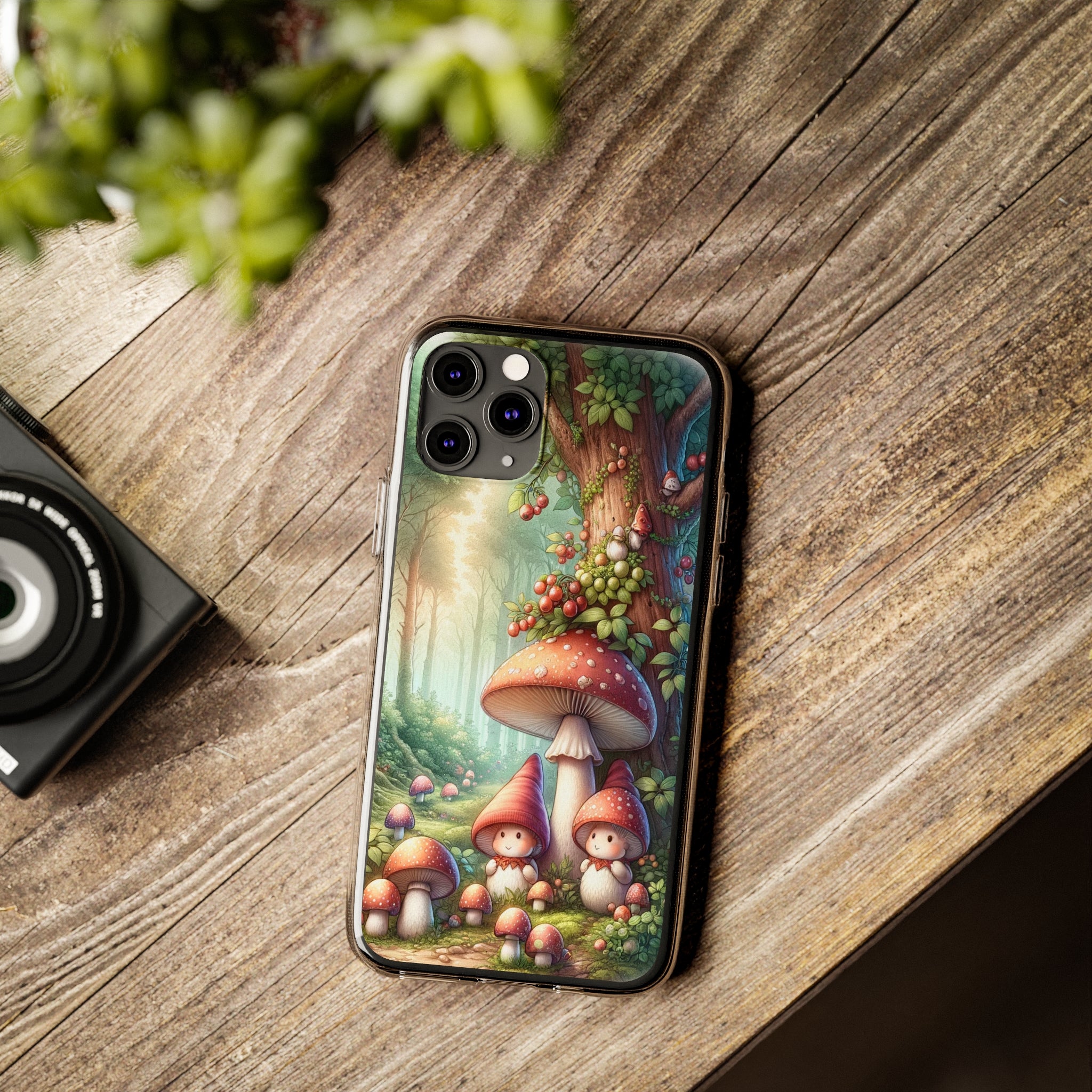 Gnomes and mushrooms - Soft Phone Case