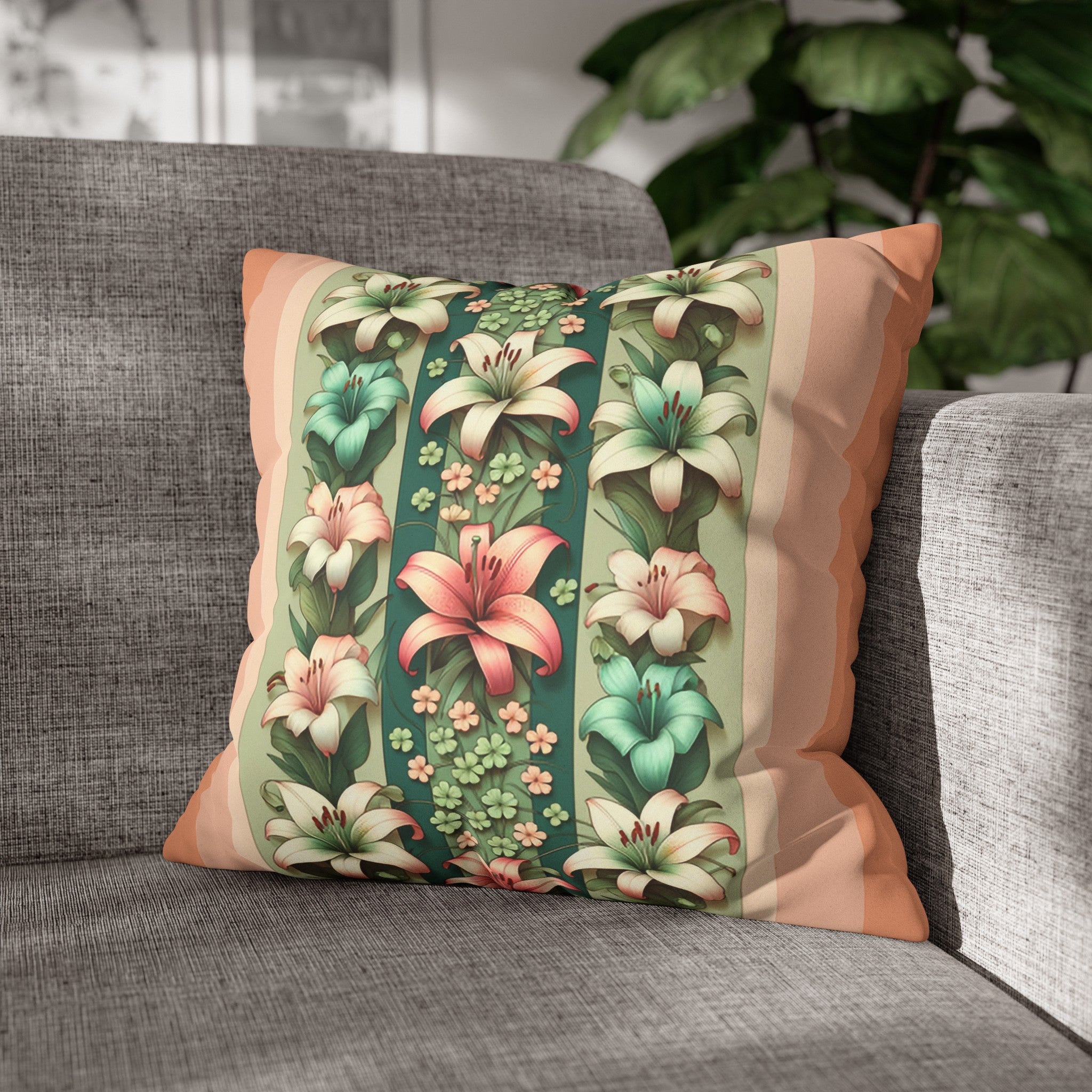 Lilies (3) - Suede Square Pillowcase