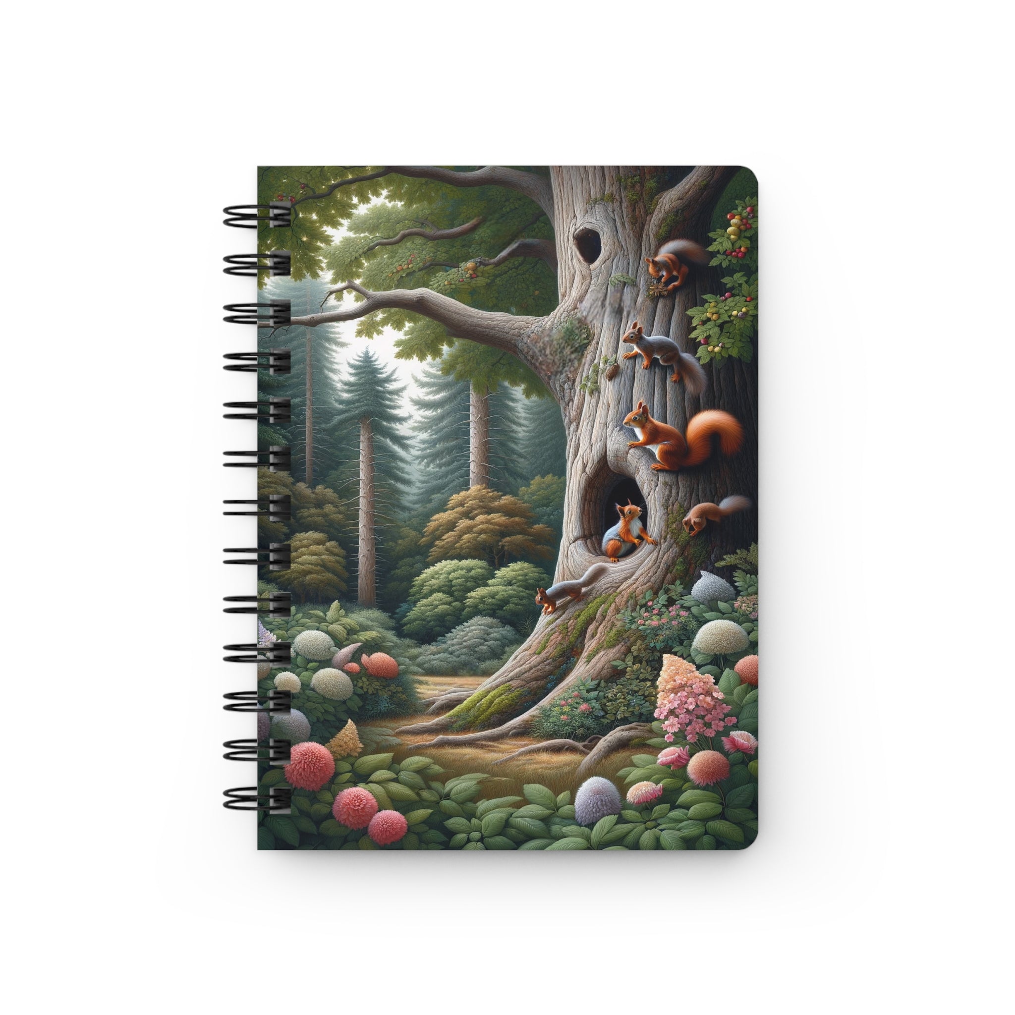 Squirrels in a tree - Spiral Notebook