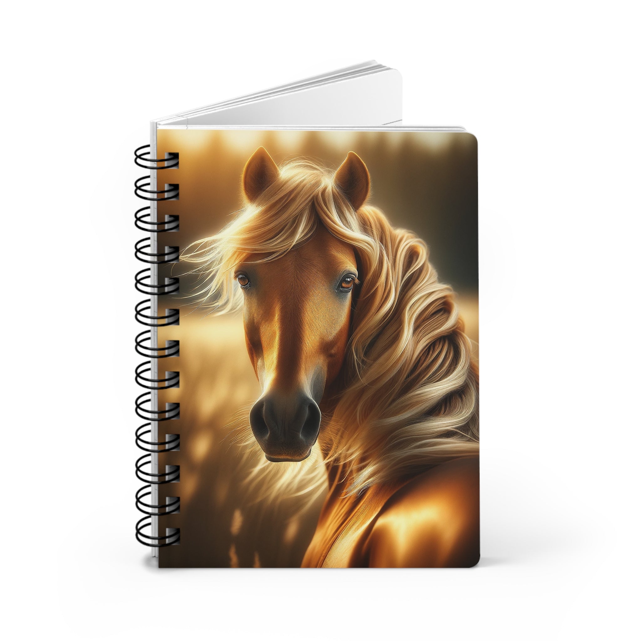 A curious, golden horse - Spiral Notebook