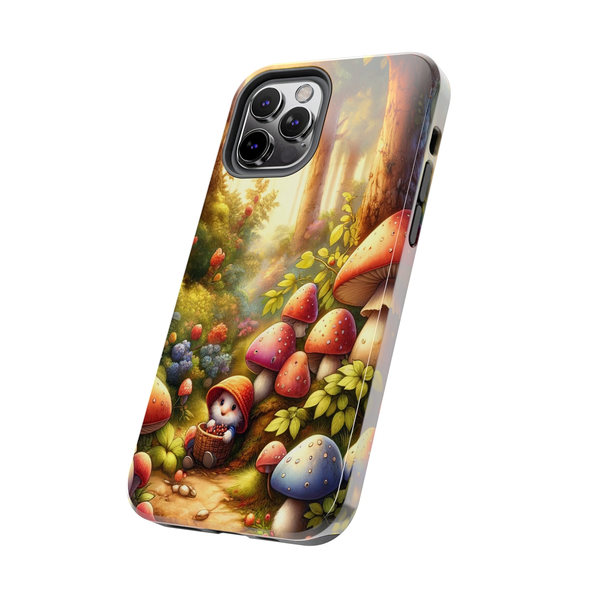 Gnomes sitting under mushroom - Tough Phone Case