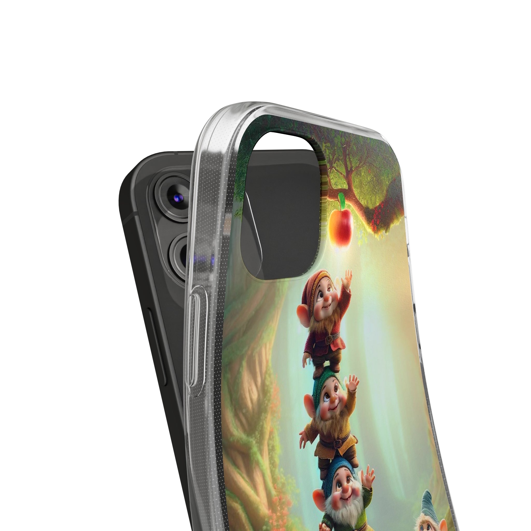 Gnomes reaching an apple - Soft Phone Case