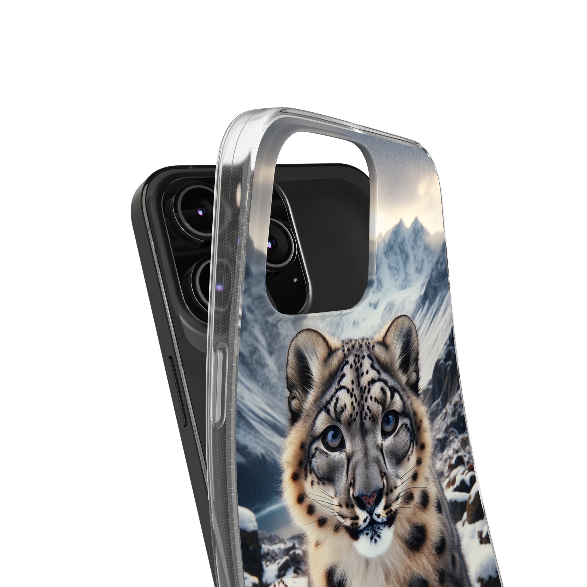 Curious Snow Leopard - Soft Phone Case