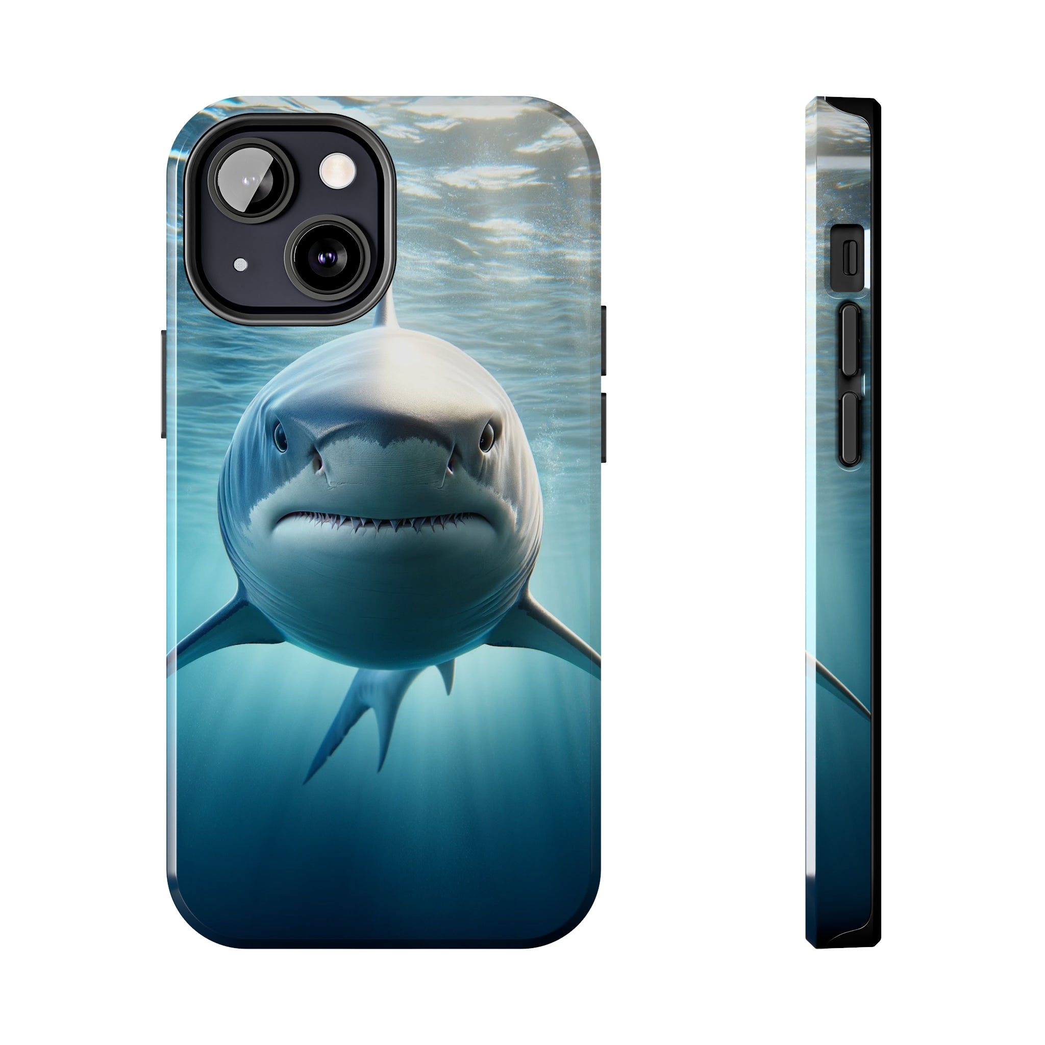 Curious shark - Tough Phone Case