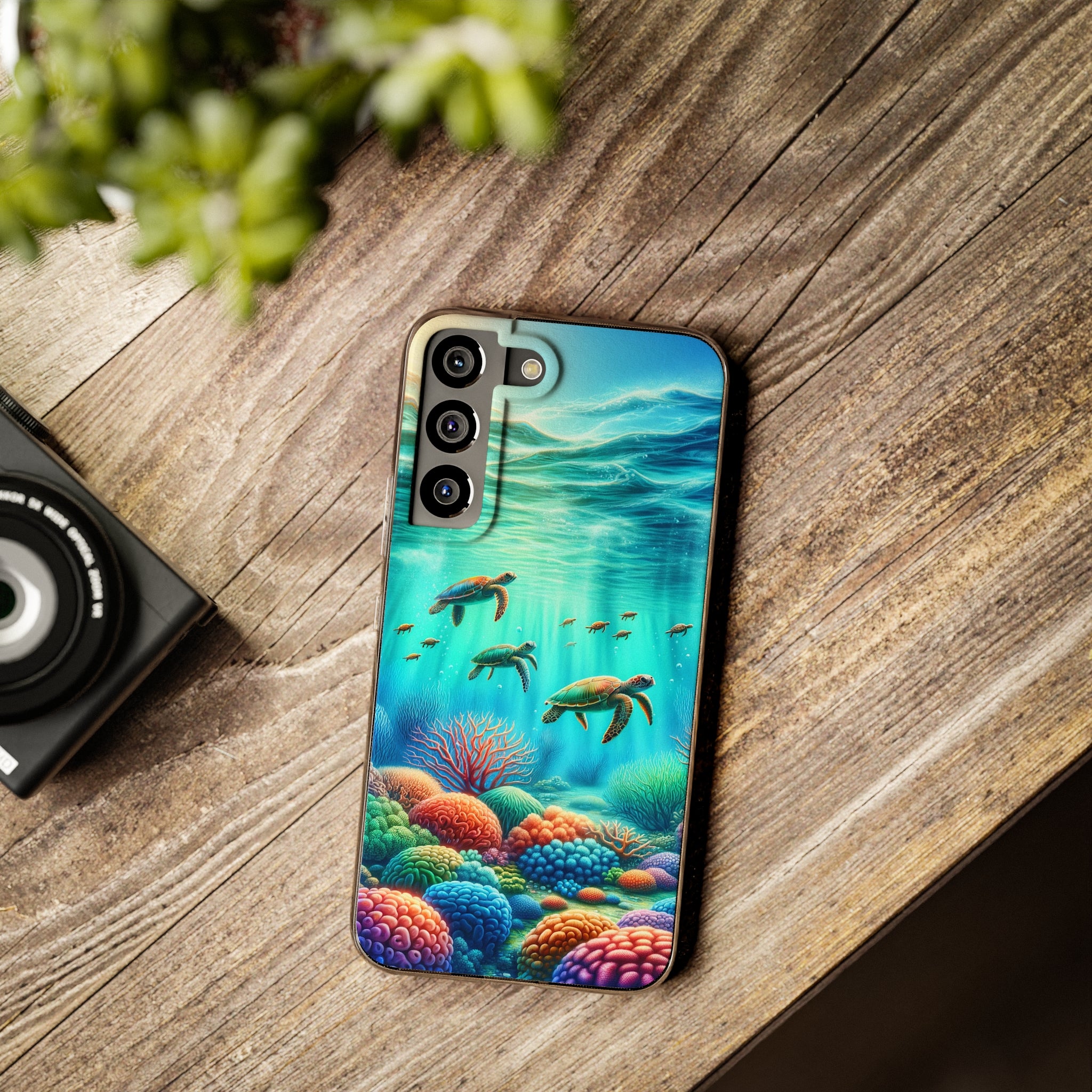 Turtles and coral reef - Soft Phone Case