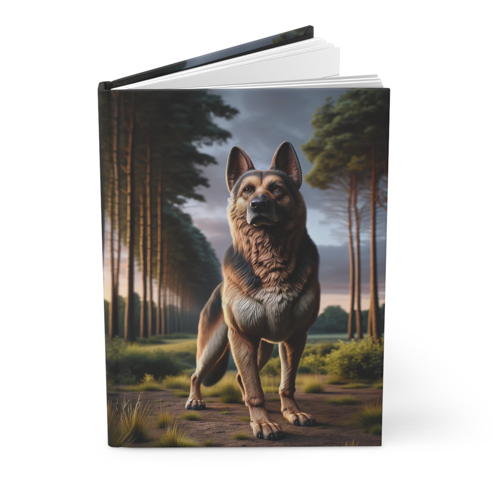 A curious dog - Hardcover Notebook