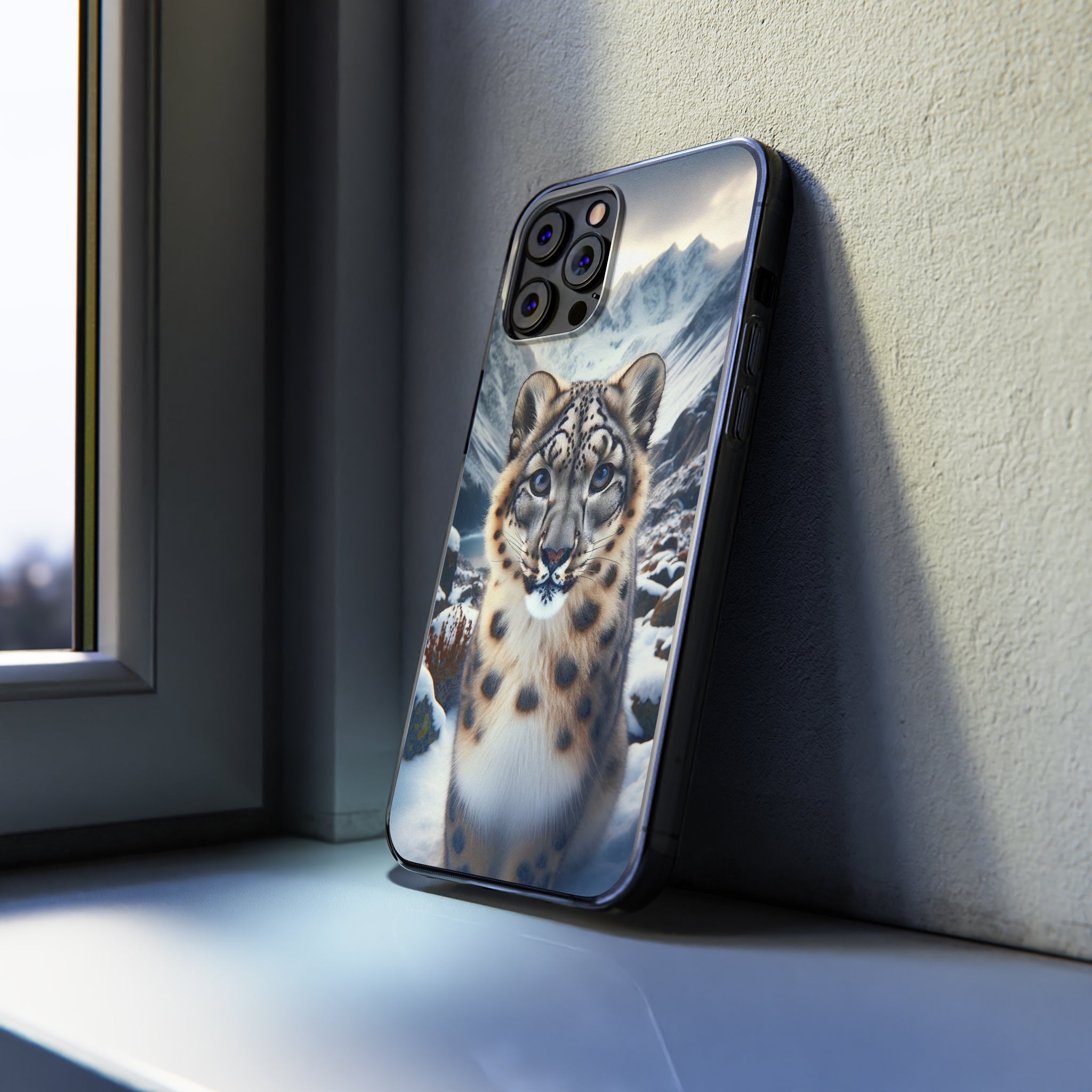 Curious Snow Leopard - Soft Phone Case