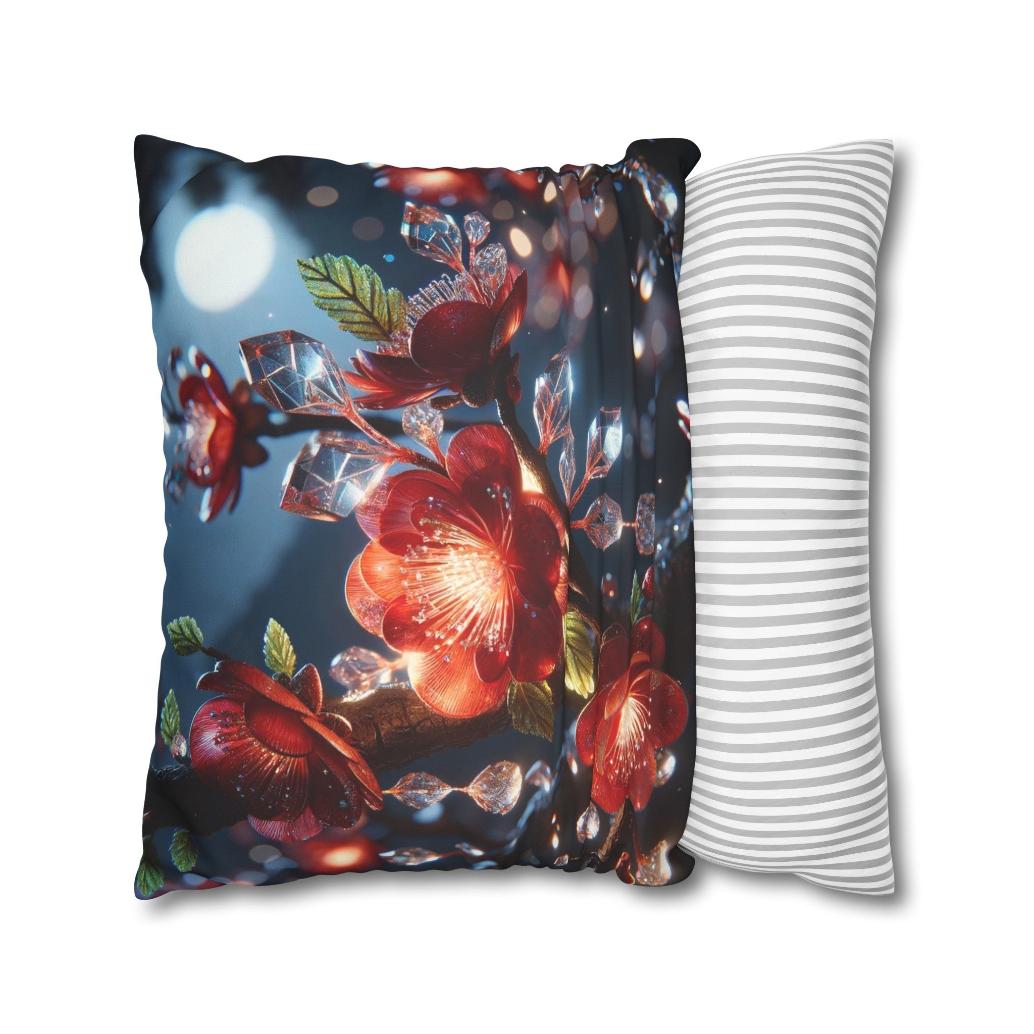 Red diamond flowers (5) - Suede Square Pillowcase