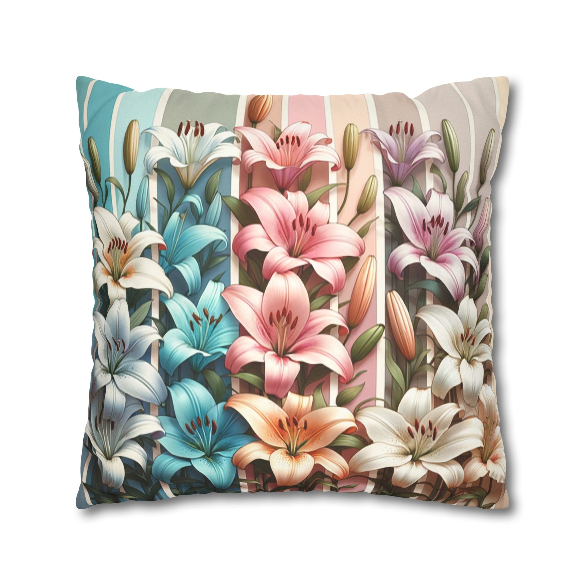 Lilies (4) - Suede Square Pillowcase