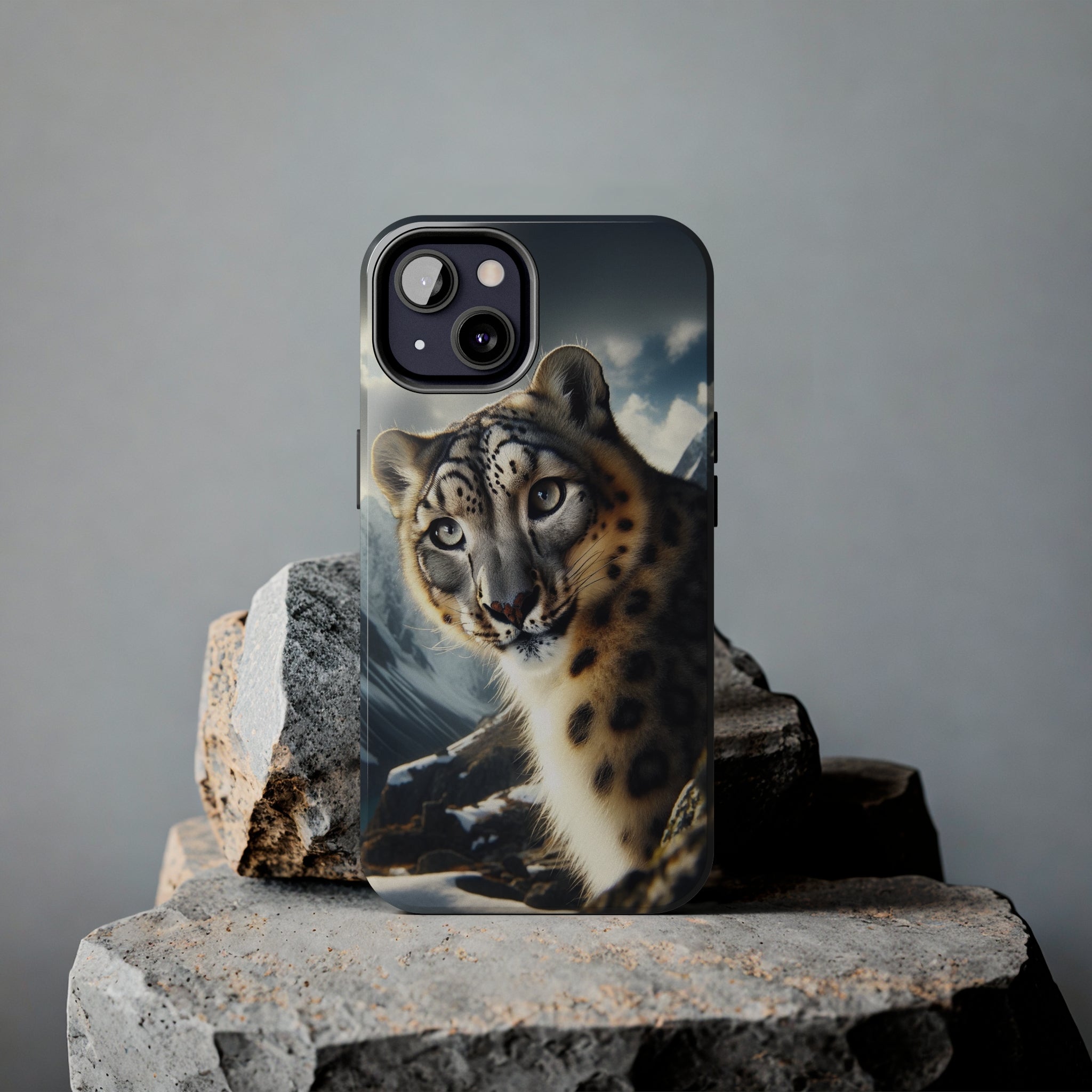 Curious Snow Leopard - Tough Phone Case