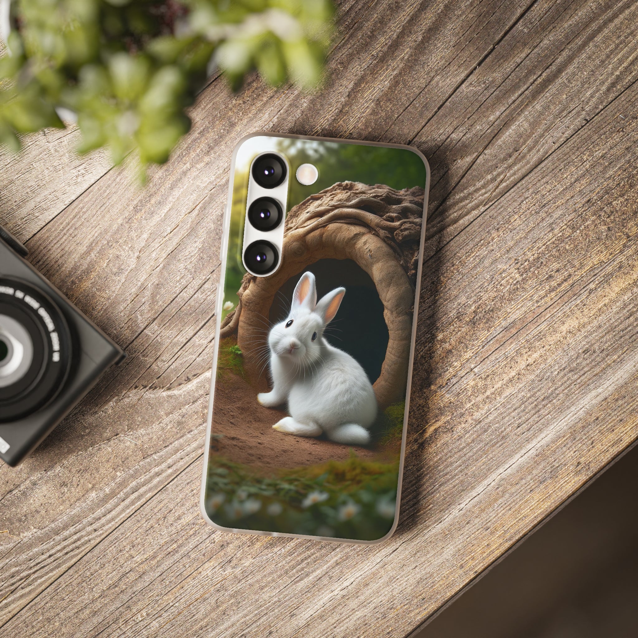 Curious, white rabbit - Flexi Case (Samsung only)