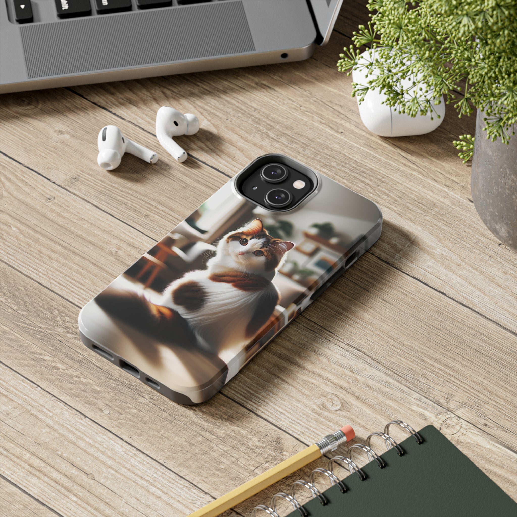 White-brown cat - Tough Phone Case