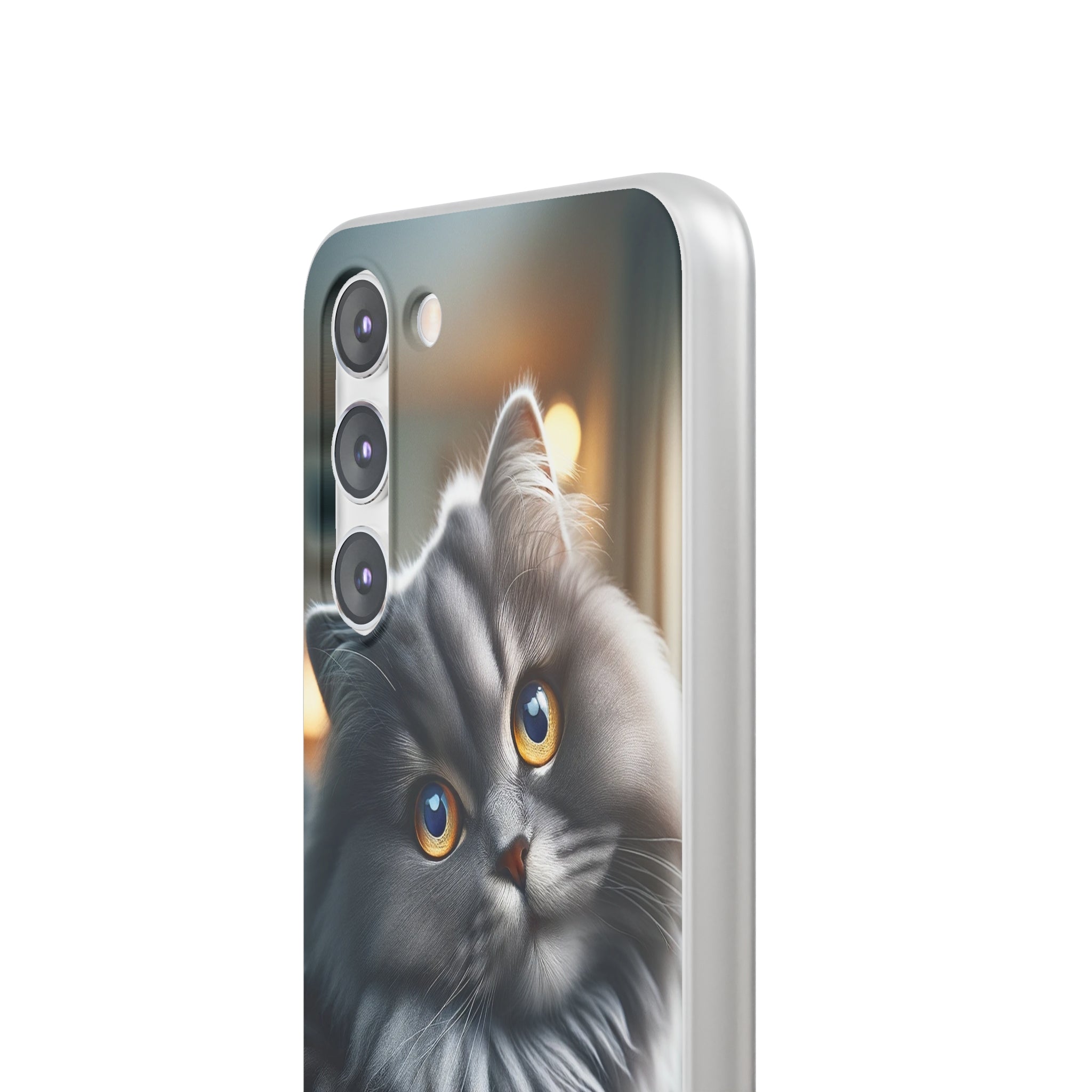 Curious, grey cat - Flexi Case (Samsung only)