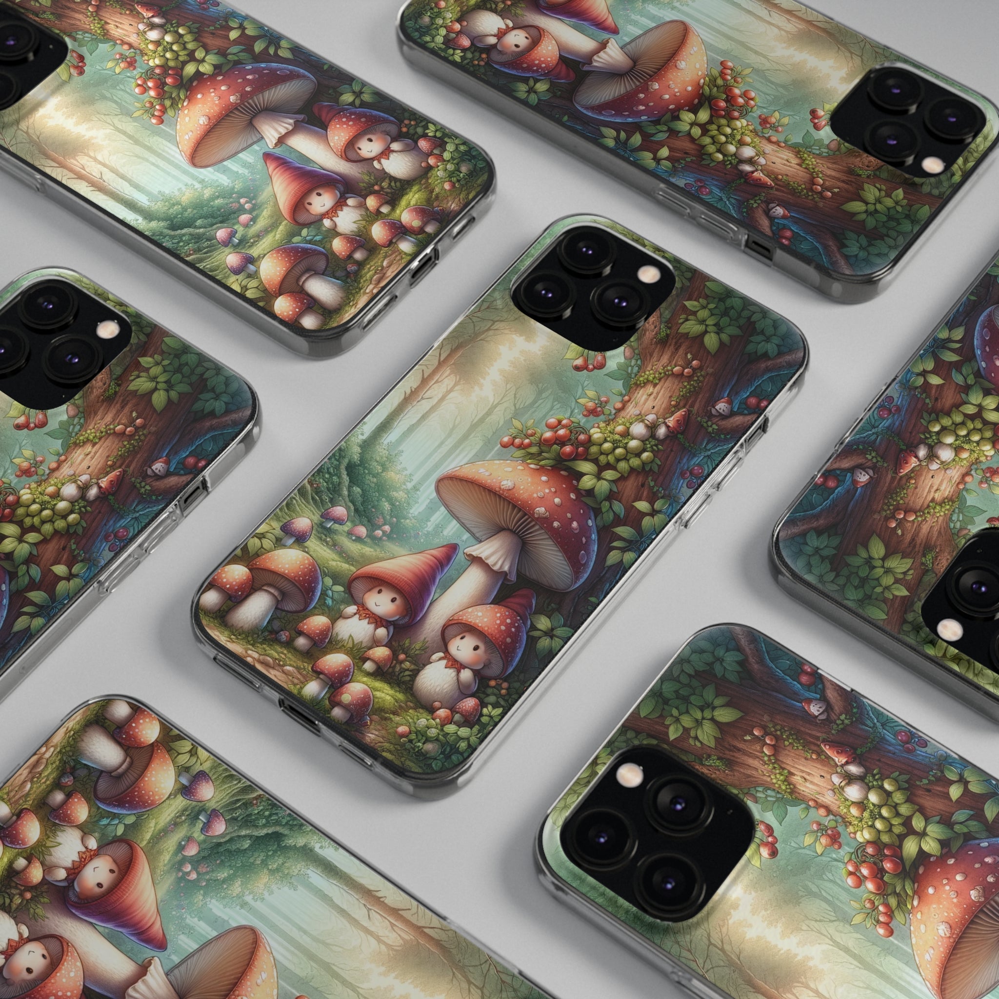 Gnomes and mushrooms - Soft Phone Case