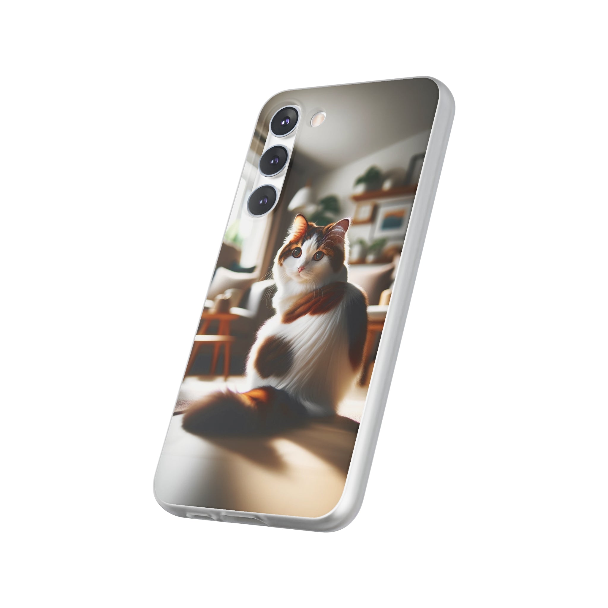 Curious, white-brown cat - Flexi Case (Samsung only)