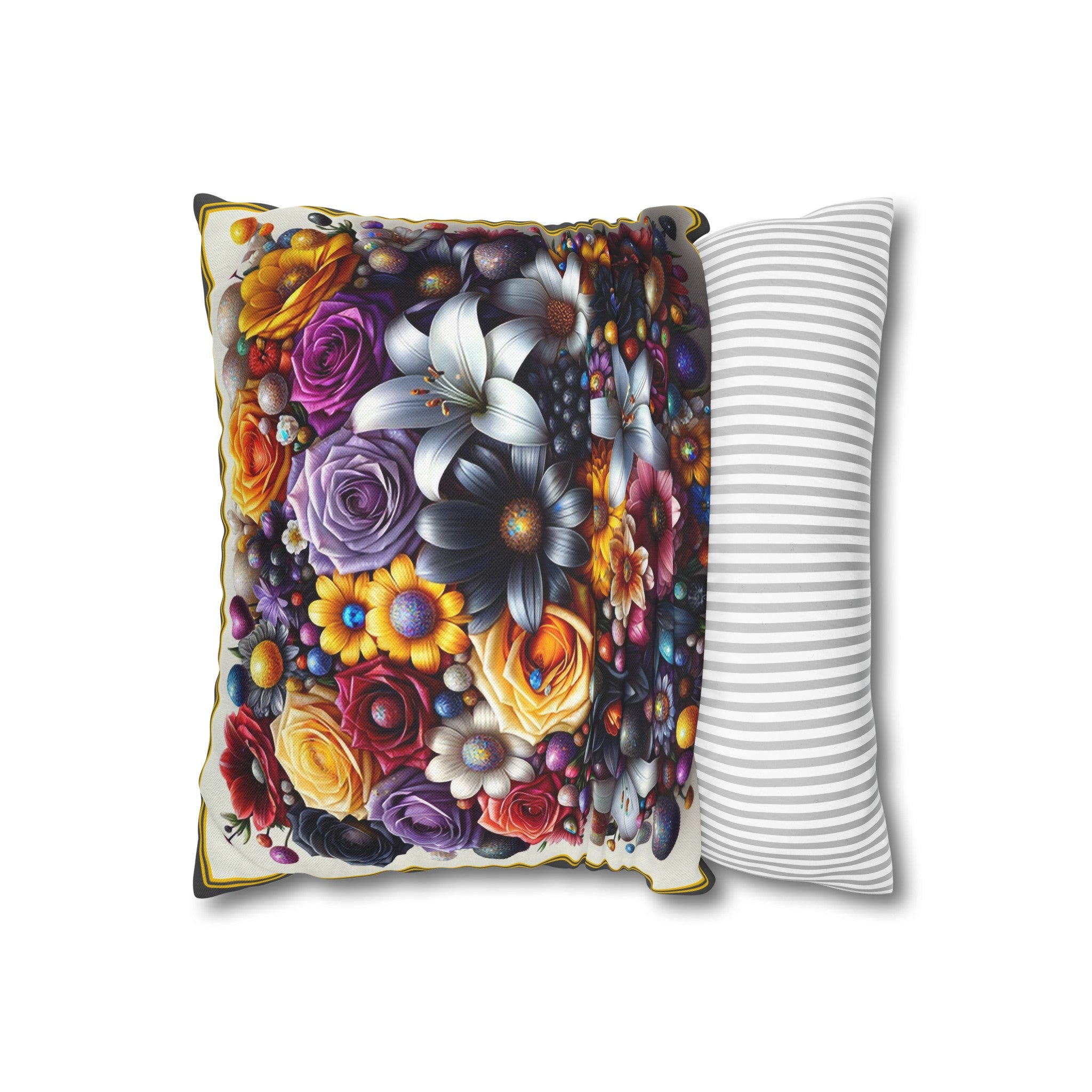 Colourful Bouquet (3) - Polyester Square Pillowcase