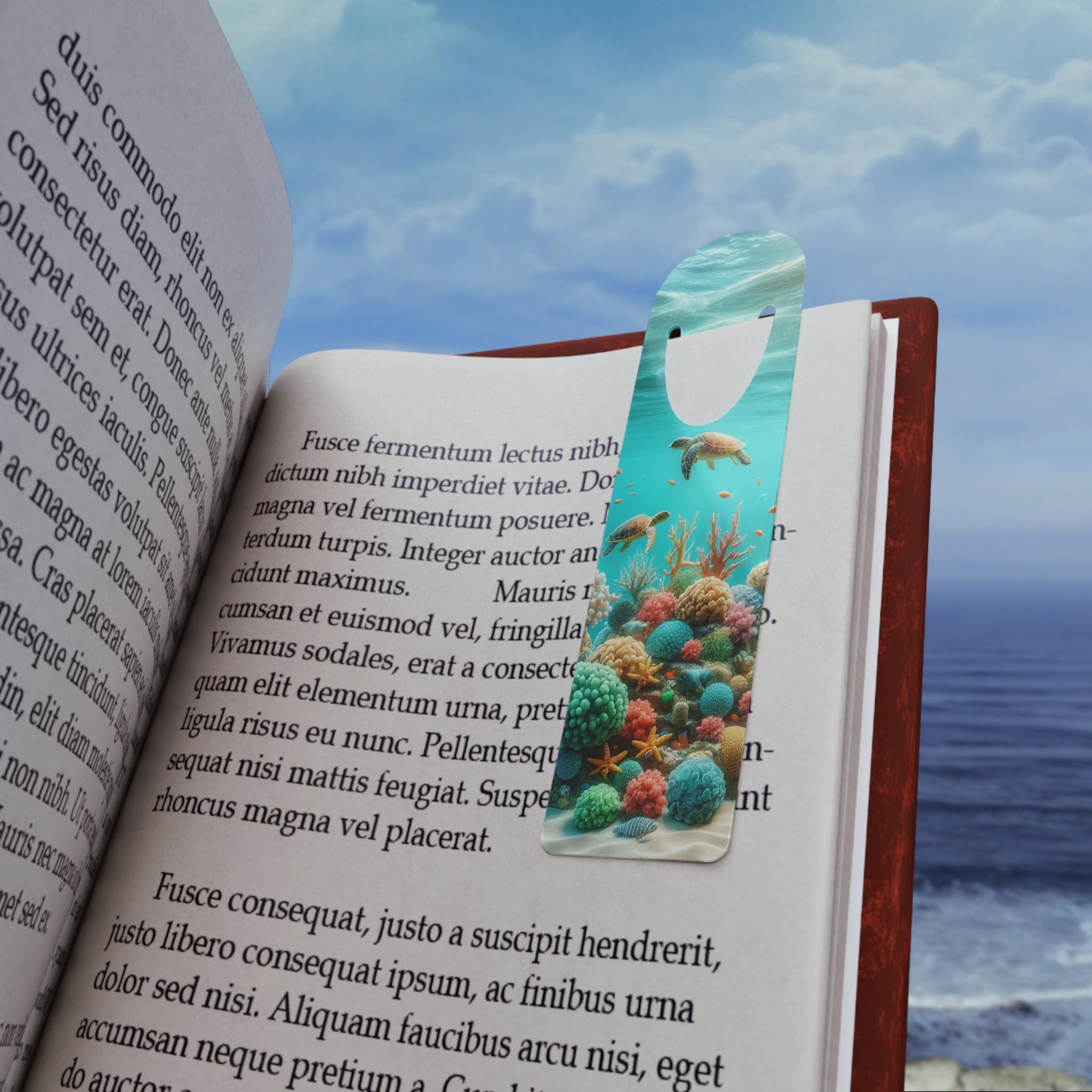 Turtles in turquoise water - Bookmark