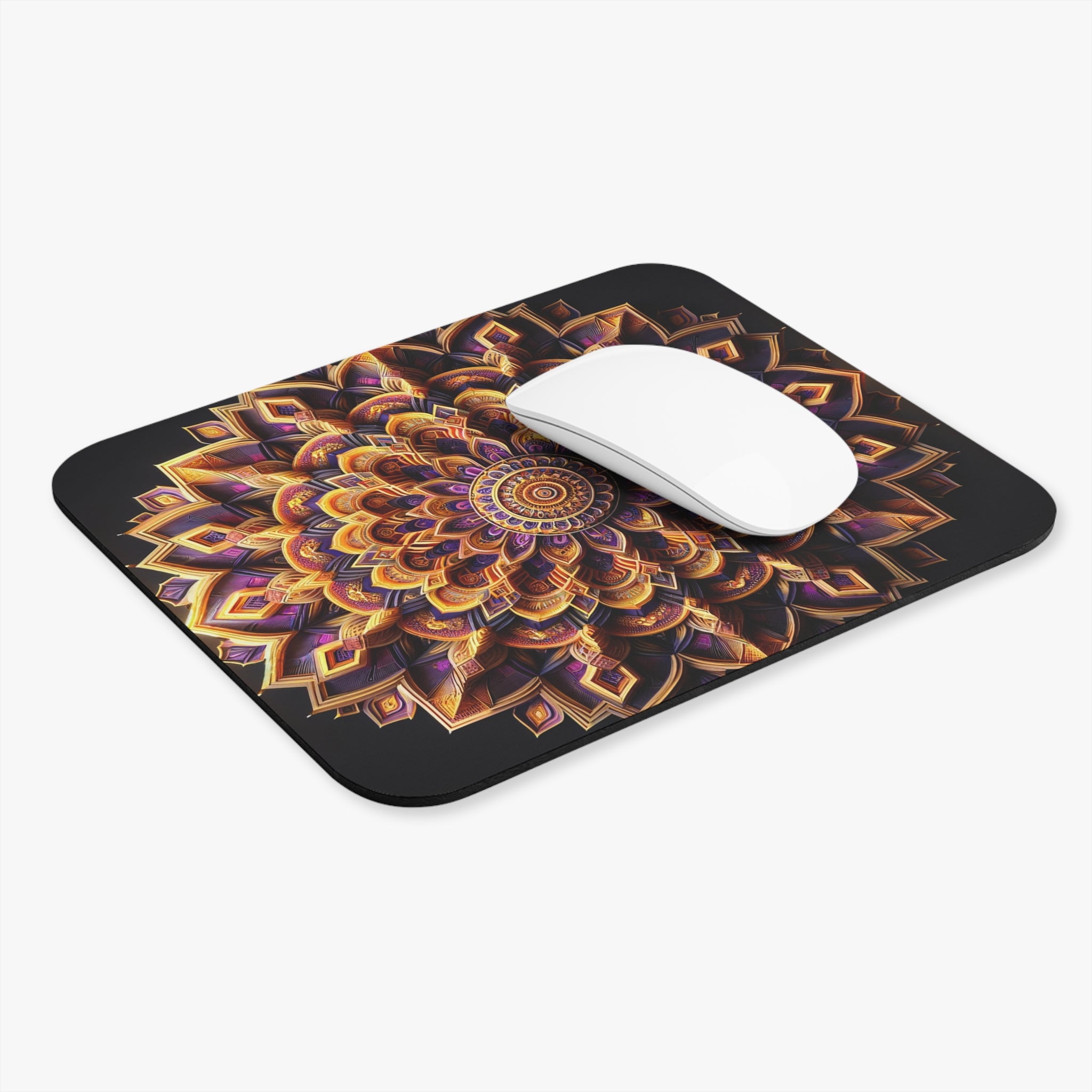 3D Purple-golden Mandala - Mouse Pad (Rectangle)