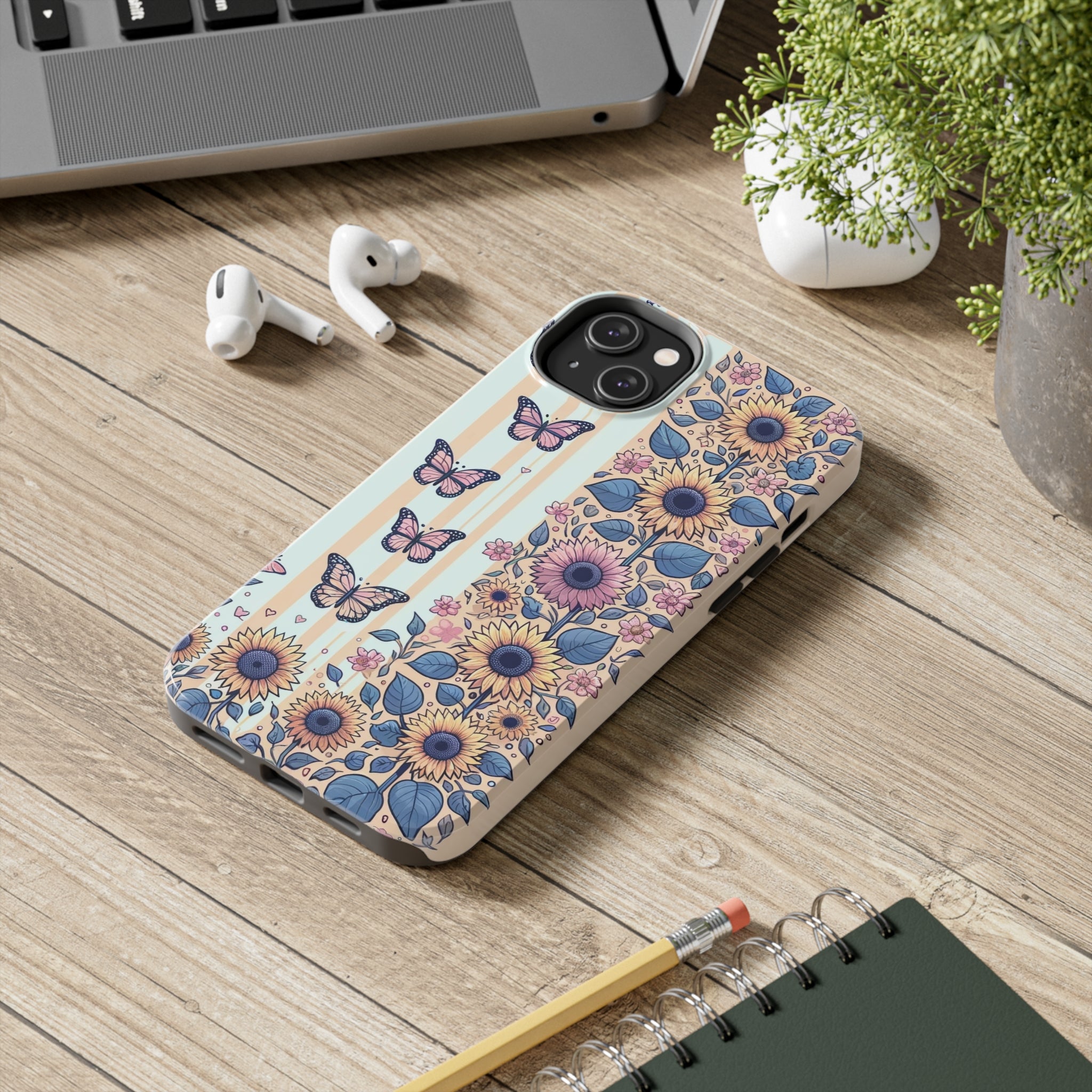 Butterflies and Sunflowers - Tough Phone Case