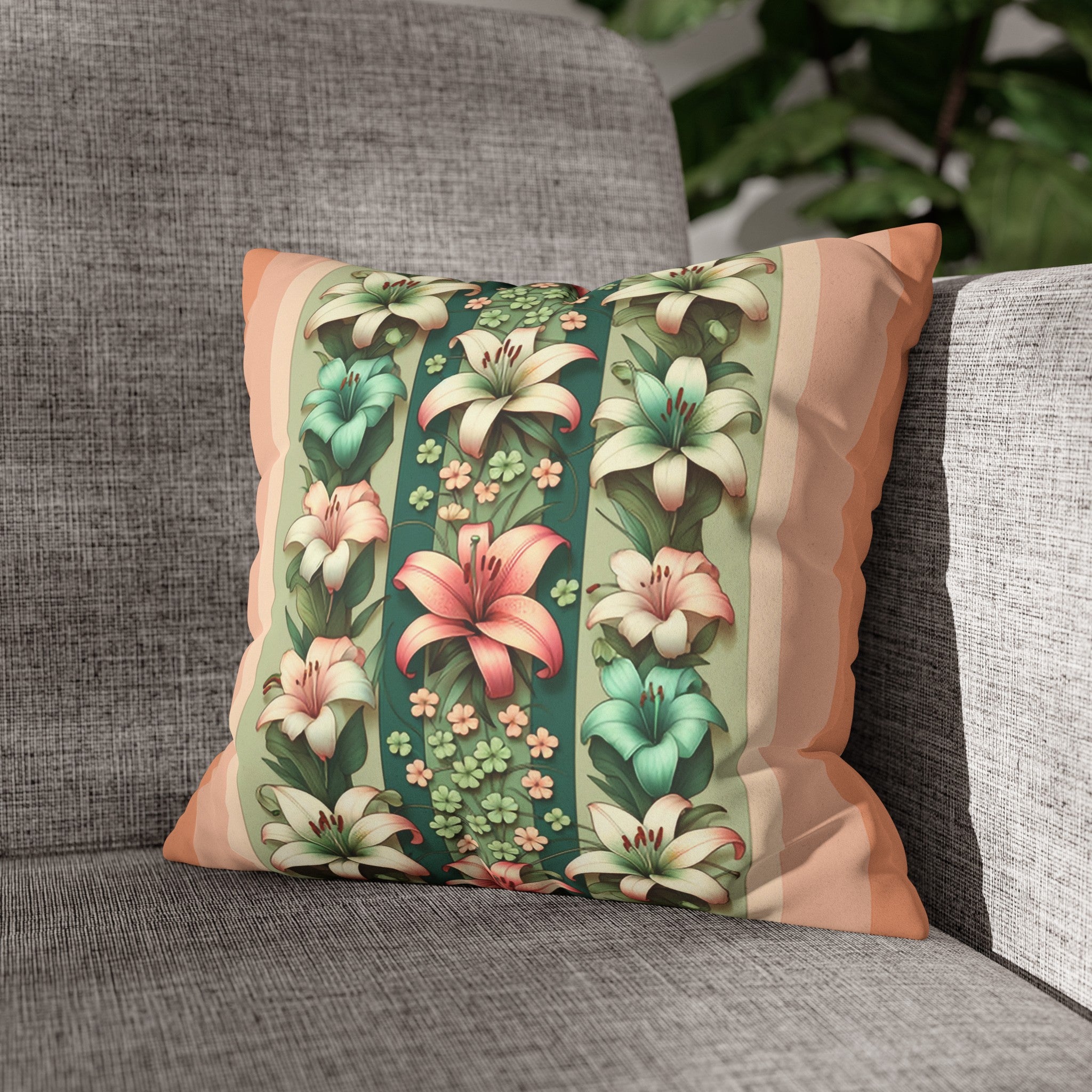 Lilies (3) - Suede Square Pillowcase