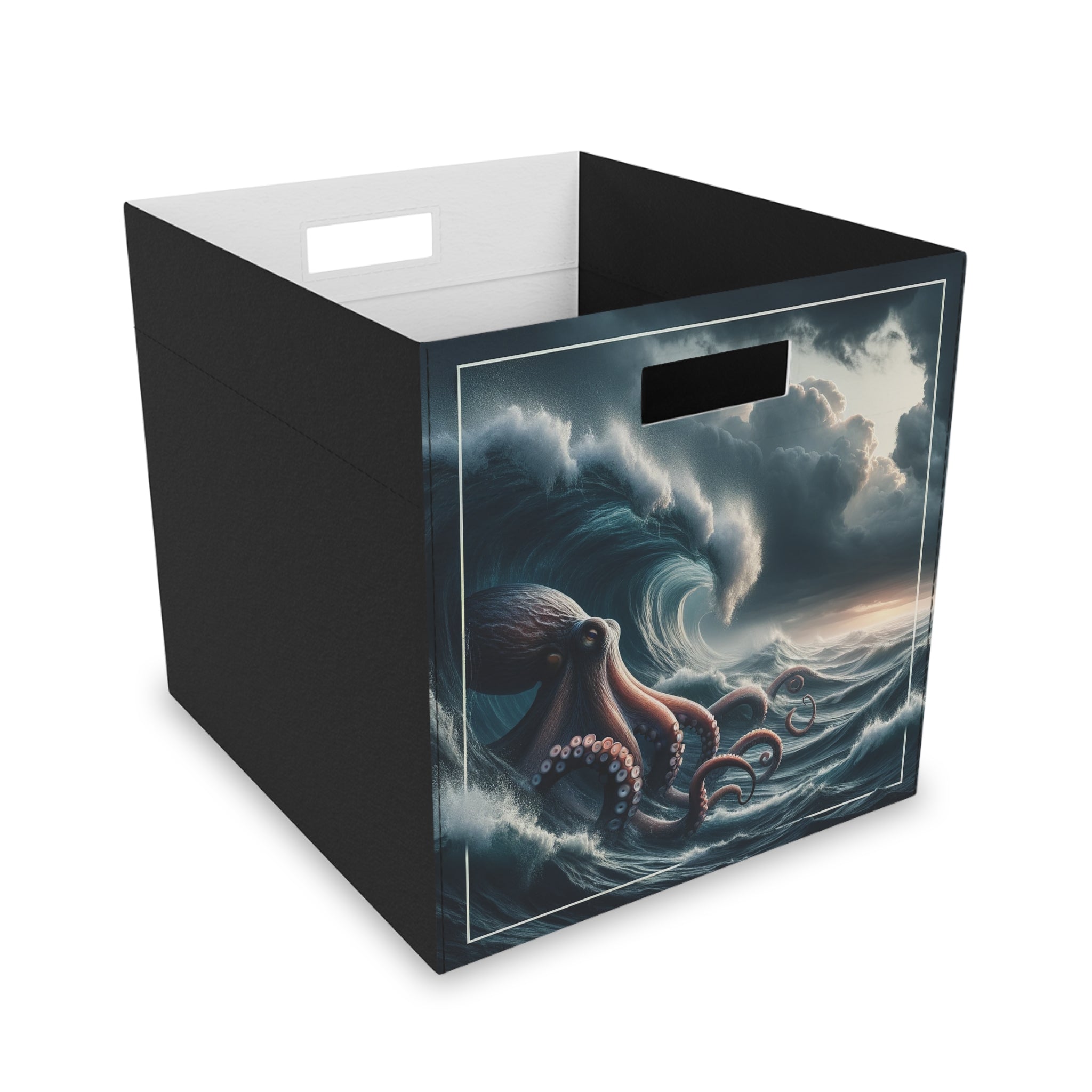 A squid within a white rectangle - Storage Box