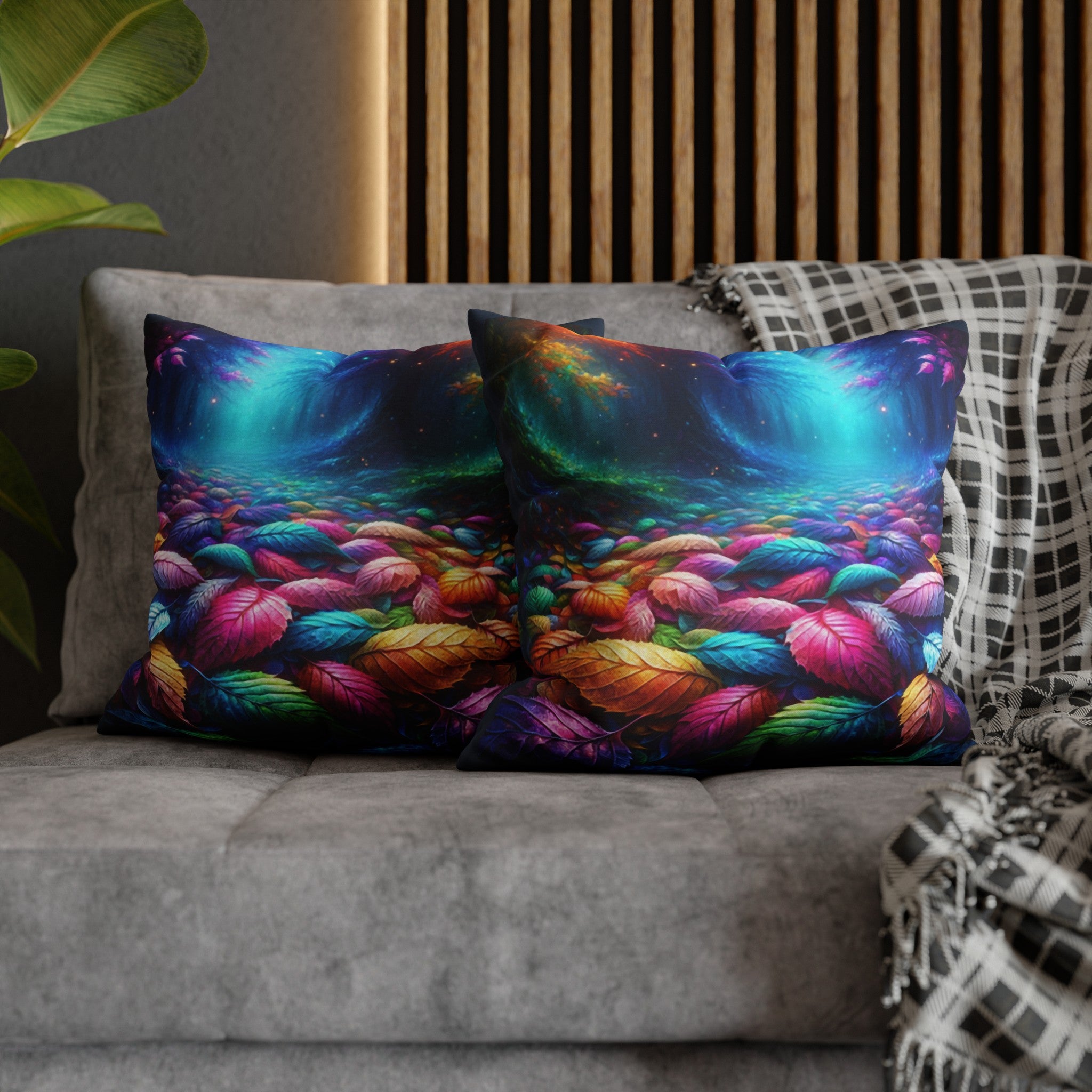 Magical Leaves 1 -  Polyester Square Pillowcase