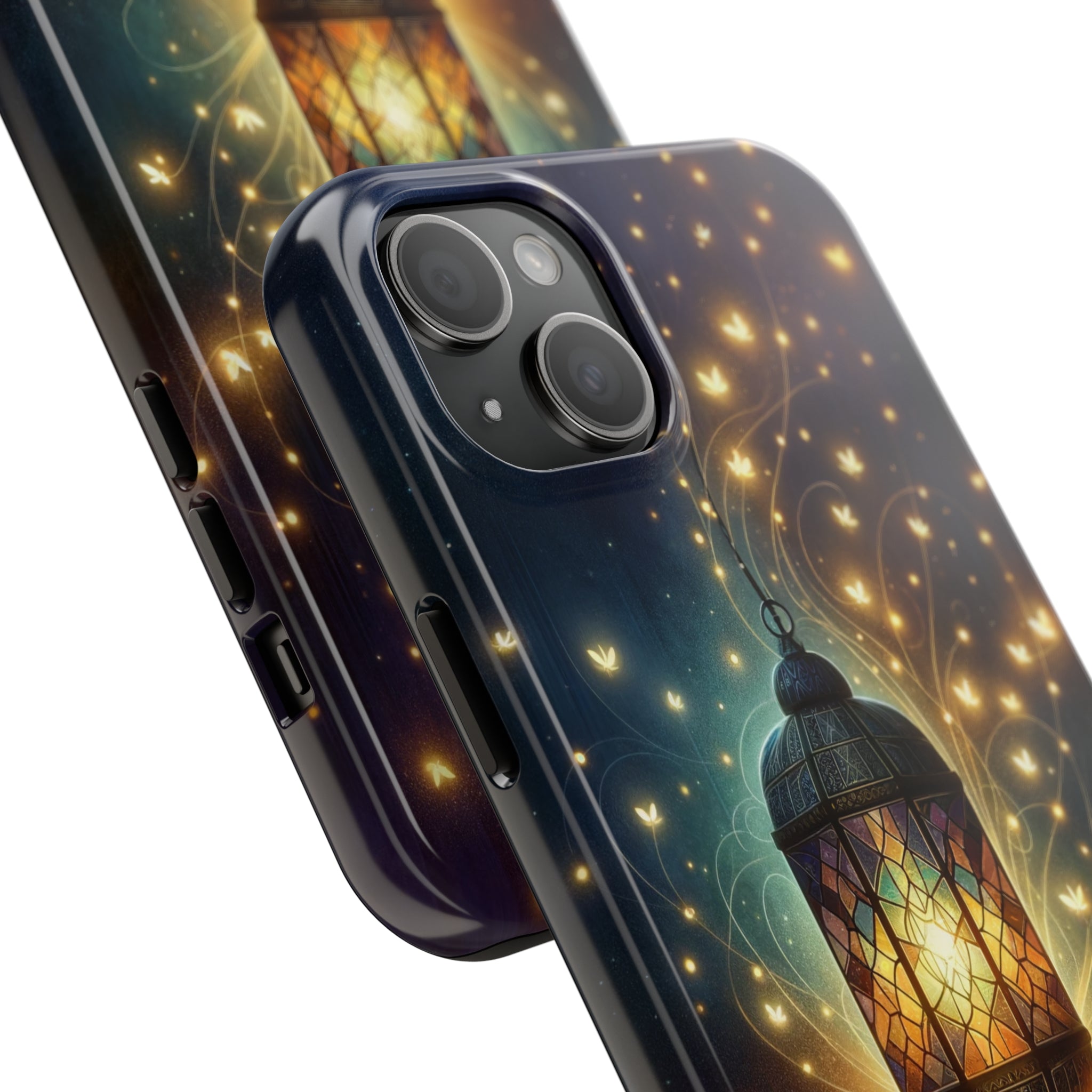 Fireflies around lamp - Tough Phone Case