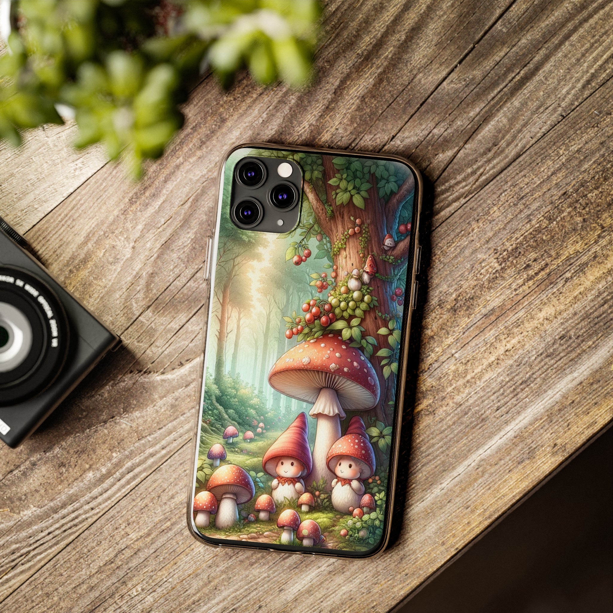 Gnomes and mushrooms - Soft Phone Case