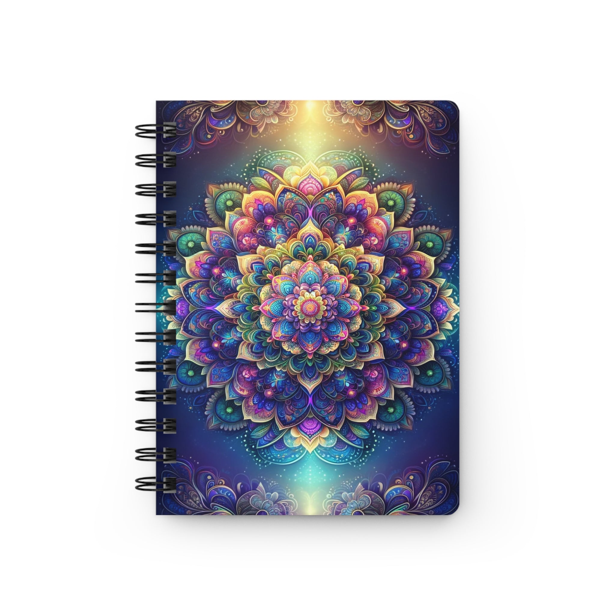 Purple and green Mandala - Spiral Notebook