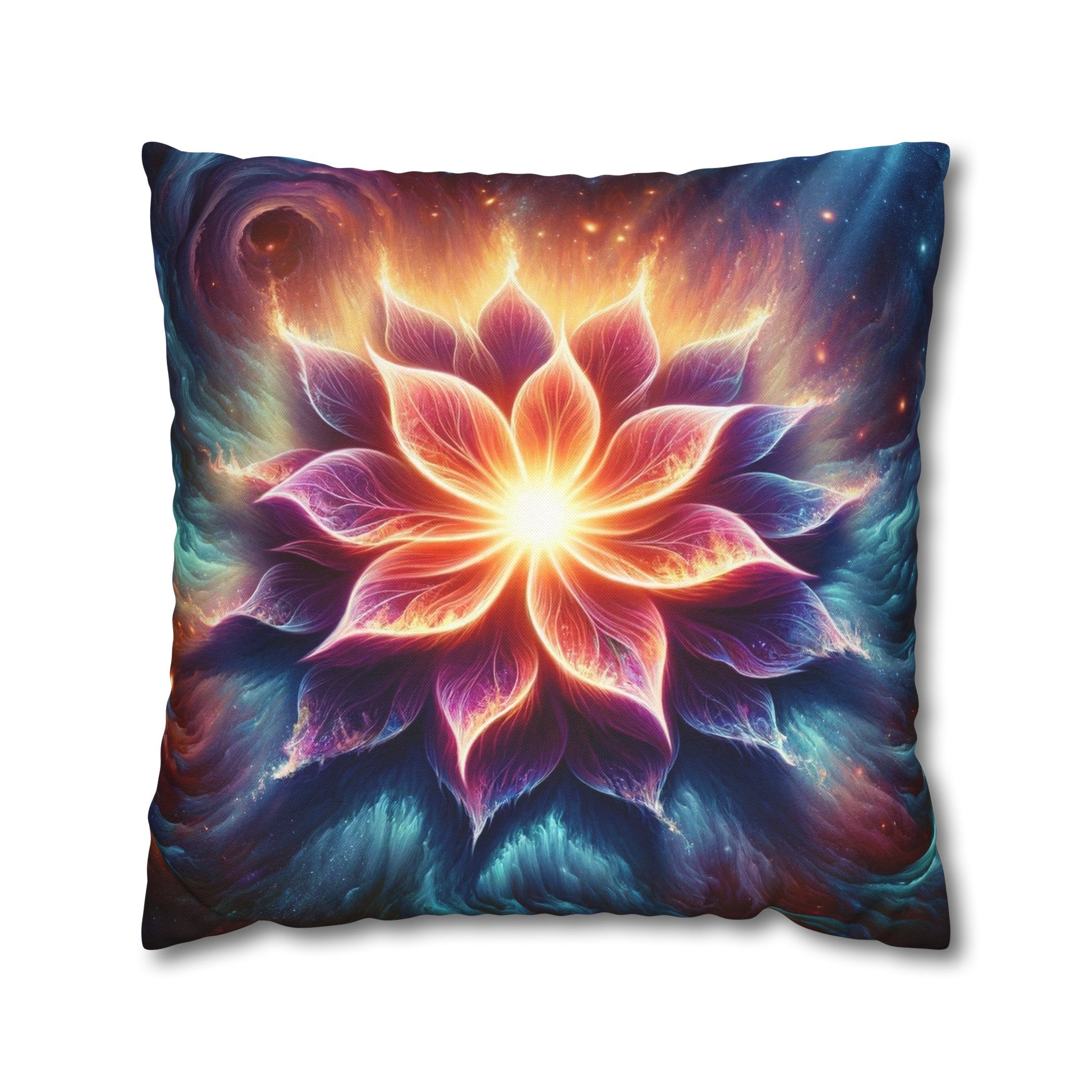 Galaxy-flower 1 - Spun Polyester Square Pillowcase