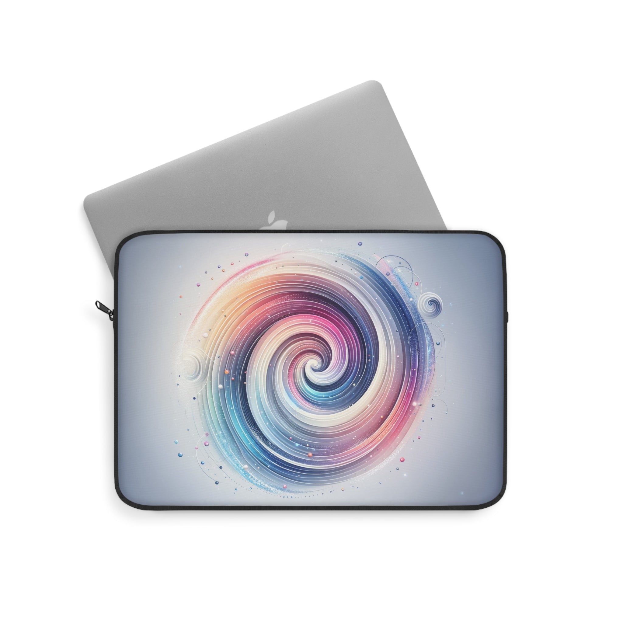 A blue-pink spiral on blue background - Laptop Sleeve