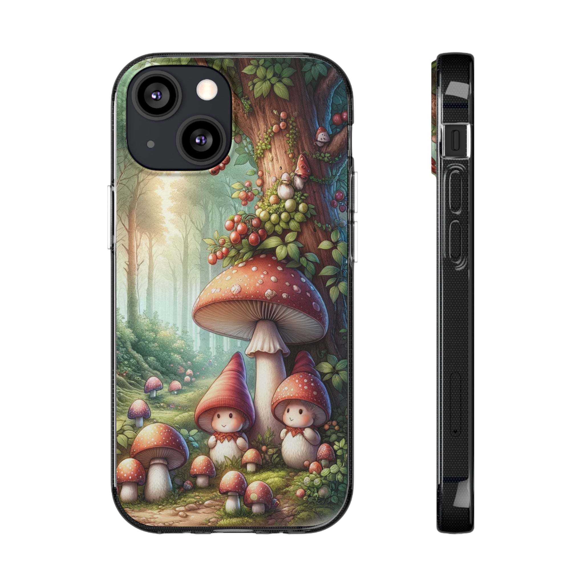 Gnomes and mushrooms - Soft Phone Case