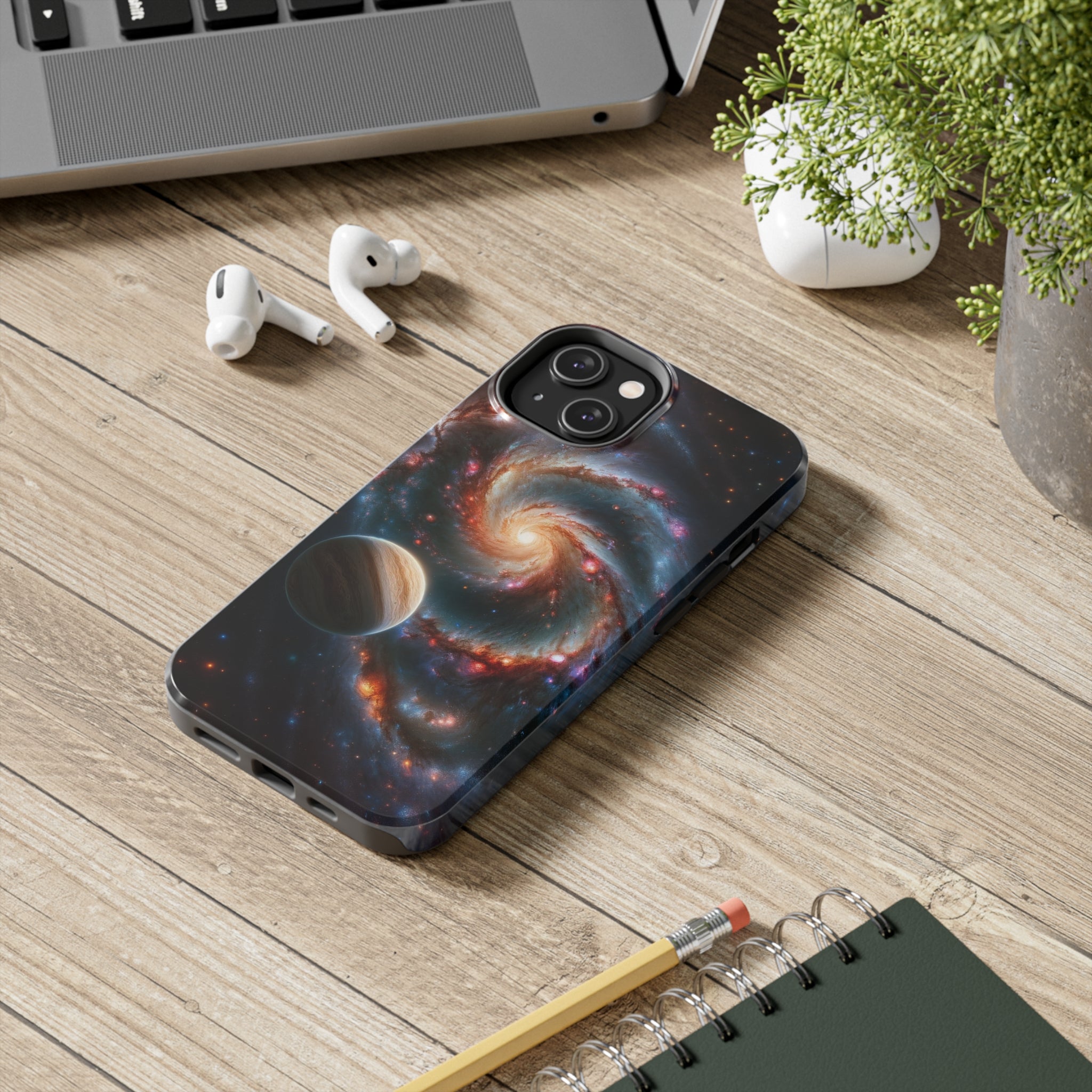 Yellow planet and wormhole - Tough Phone Case