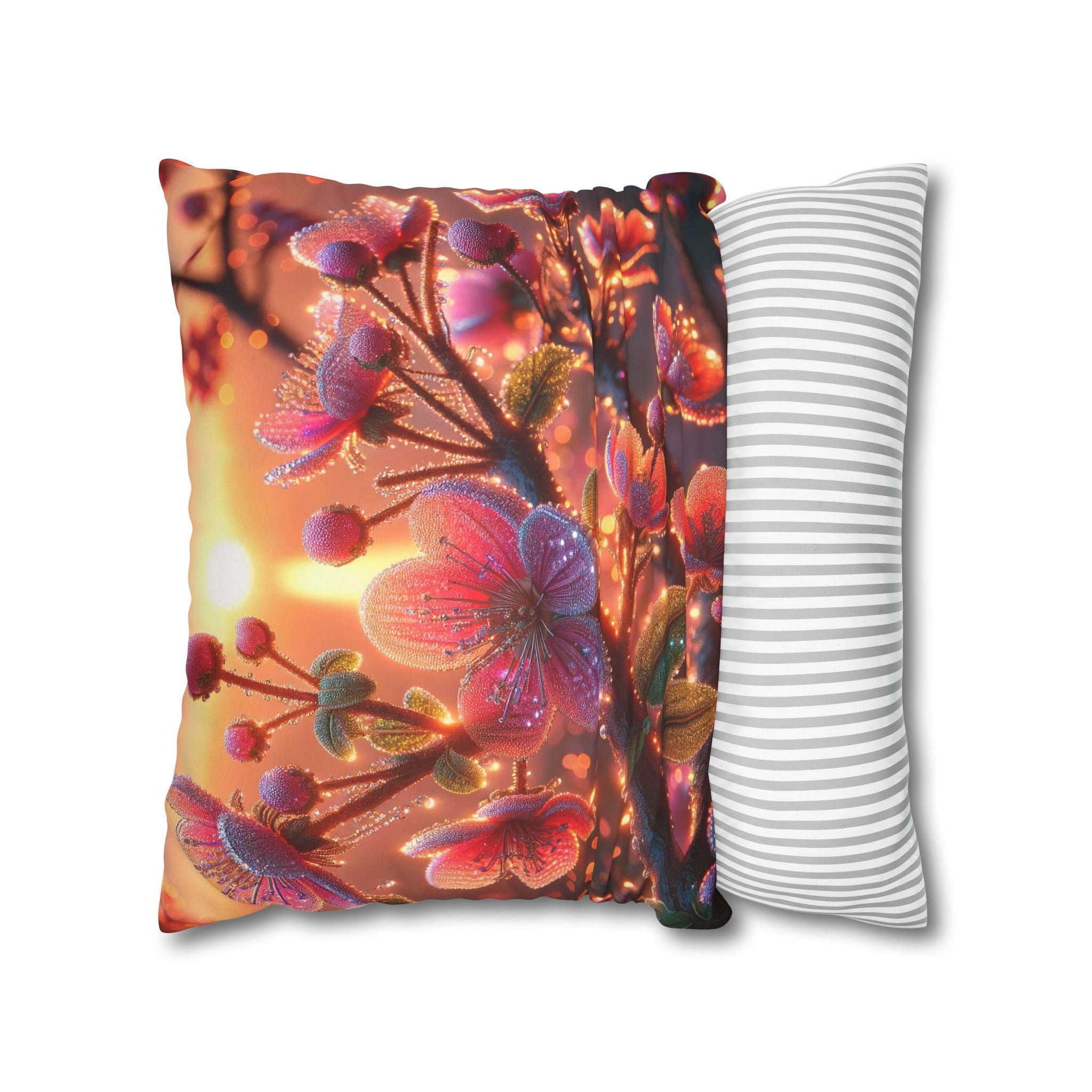 Pink diamond flowers (2) - Suede Square Pillowcase