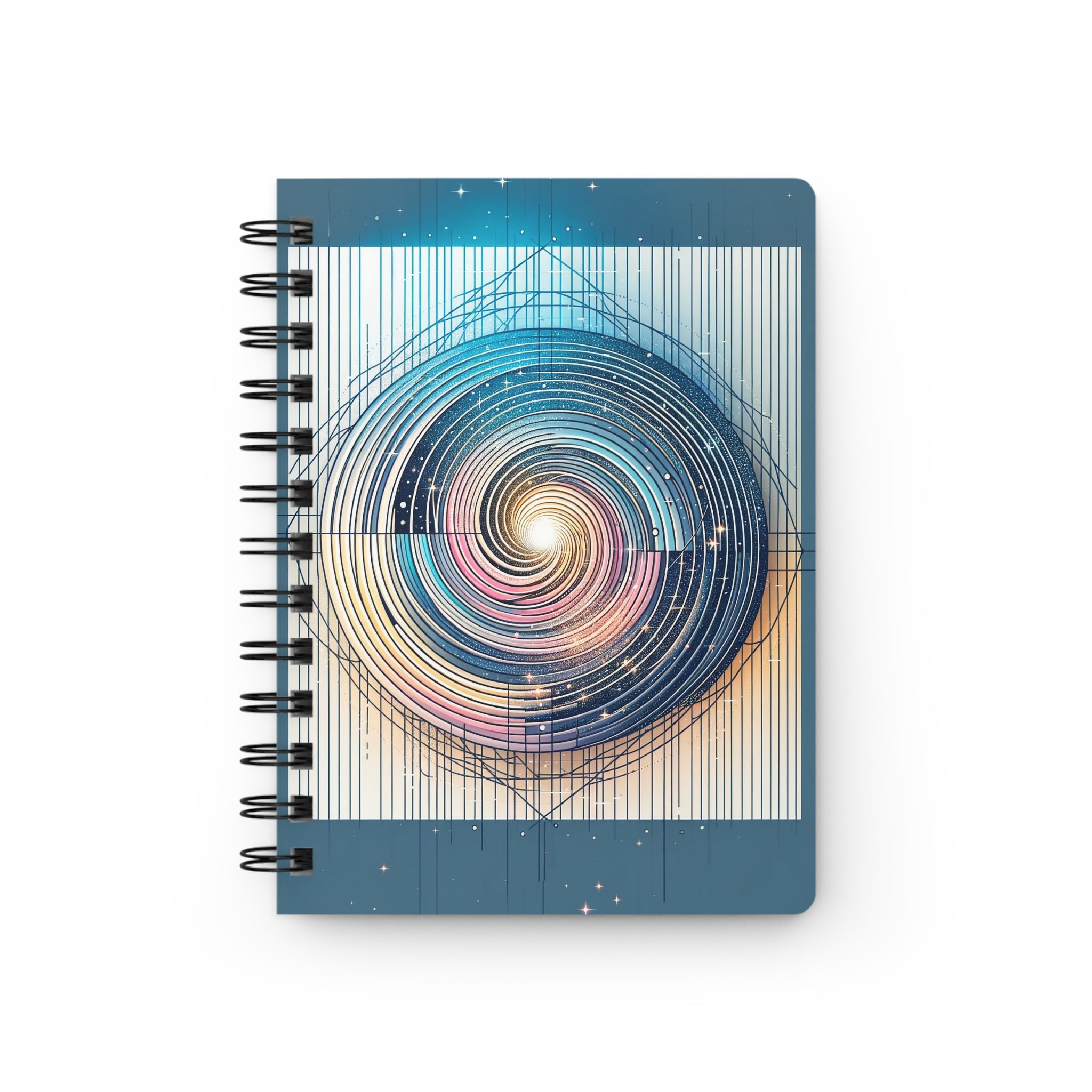 Blue, artistic circle - Spiral Notebook