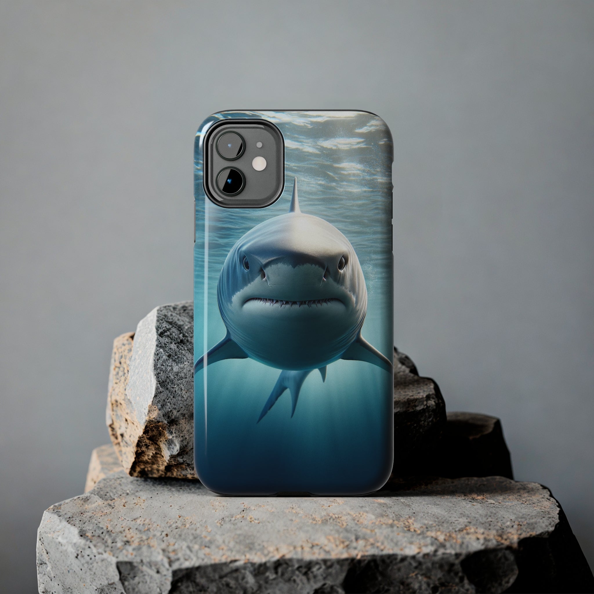 Curious shark - Tough Phone Case