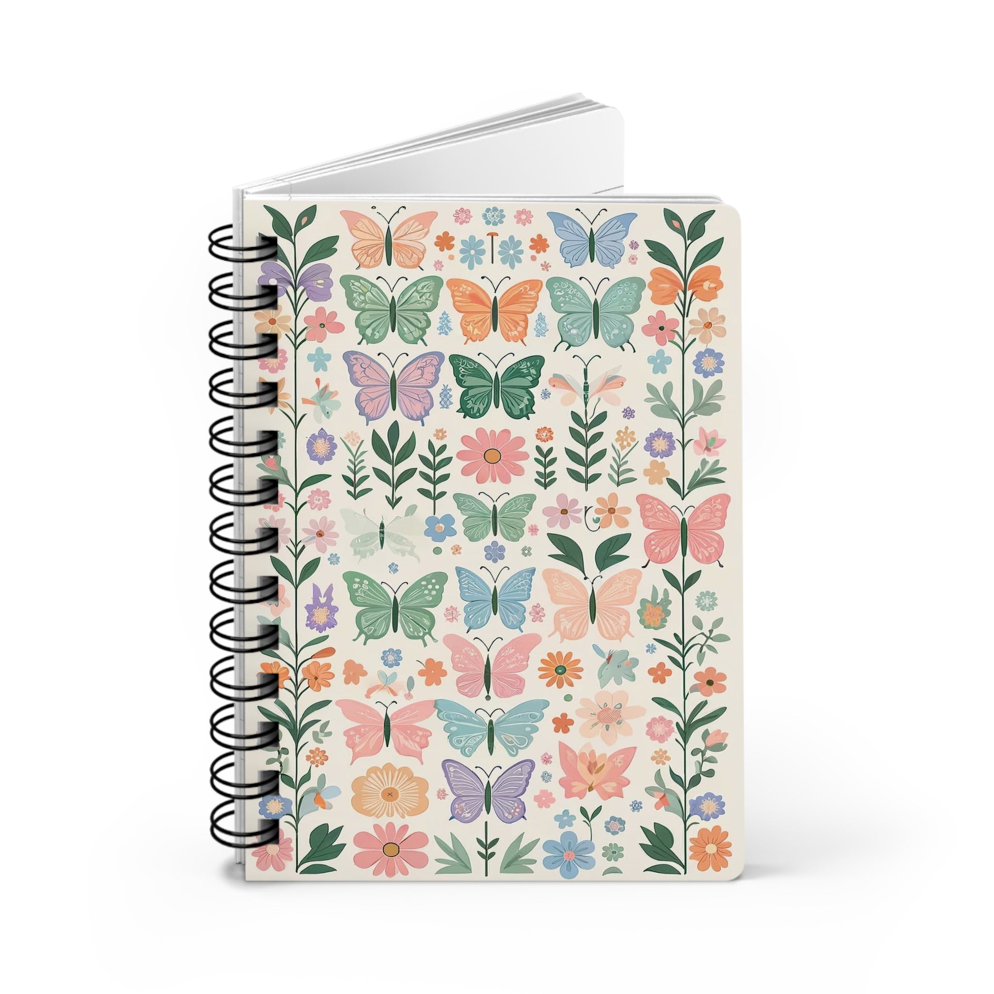 Butterflies and flowers - Spiral Notebook