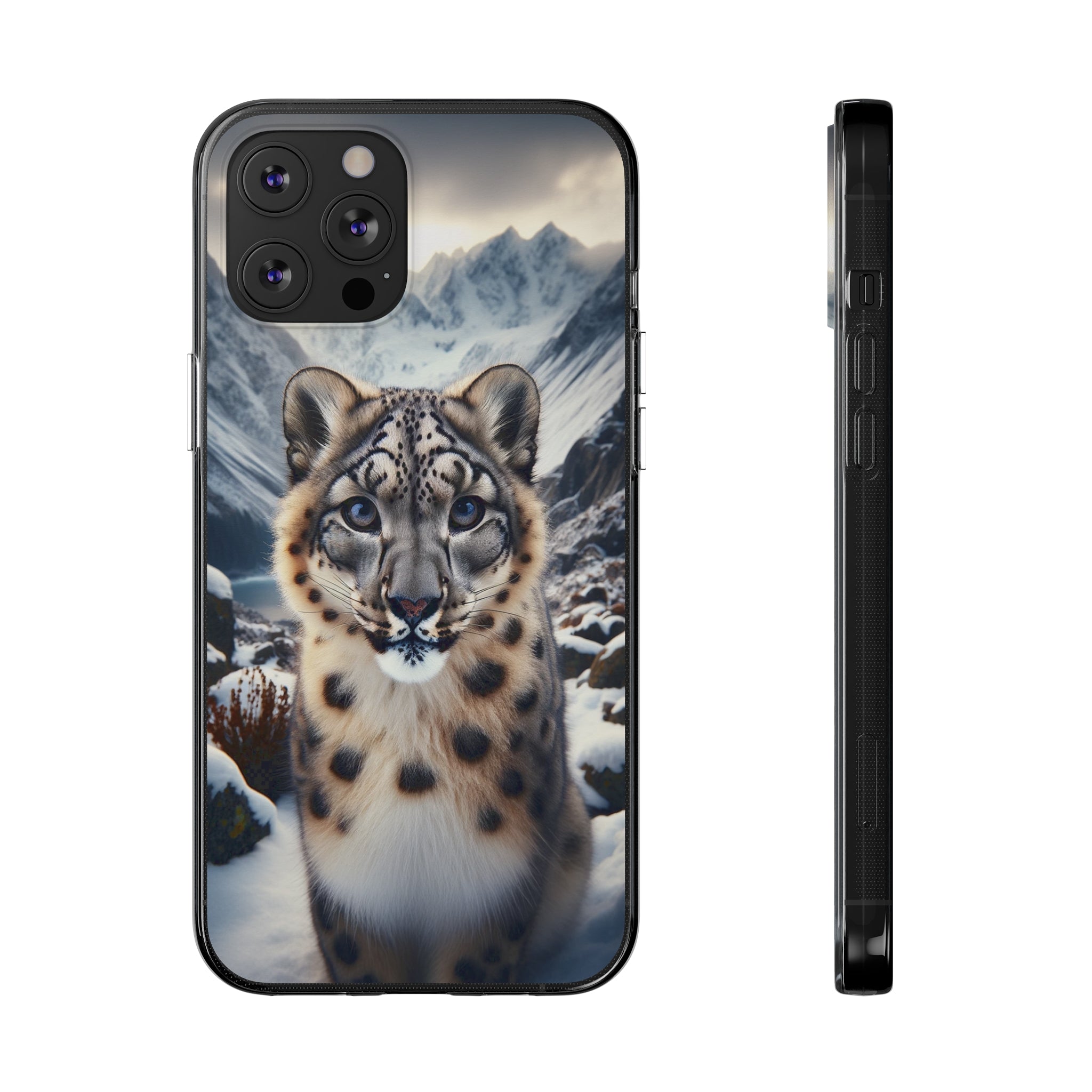 Curious Snow Leopard - Soft Phone Case