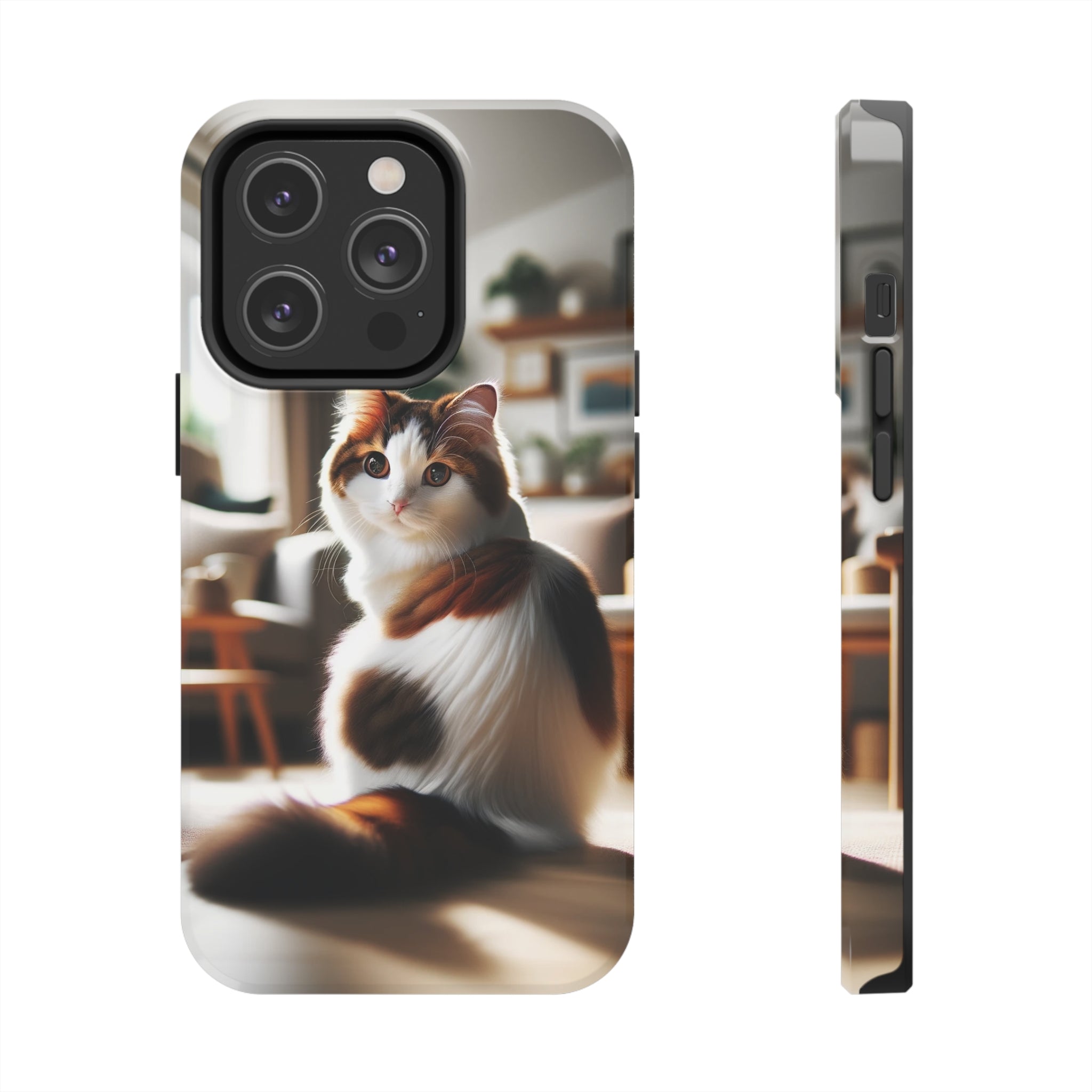 White-brown cat - Tough Phone Case