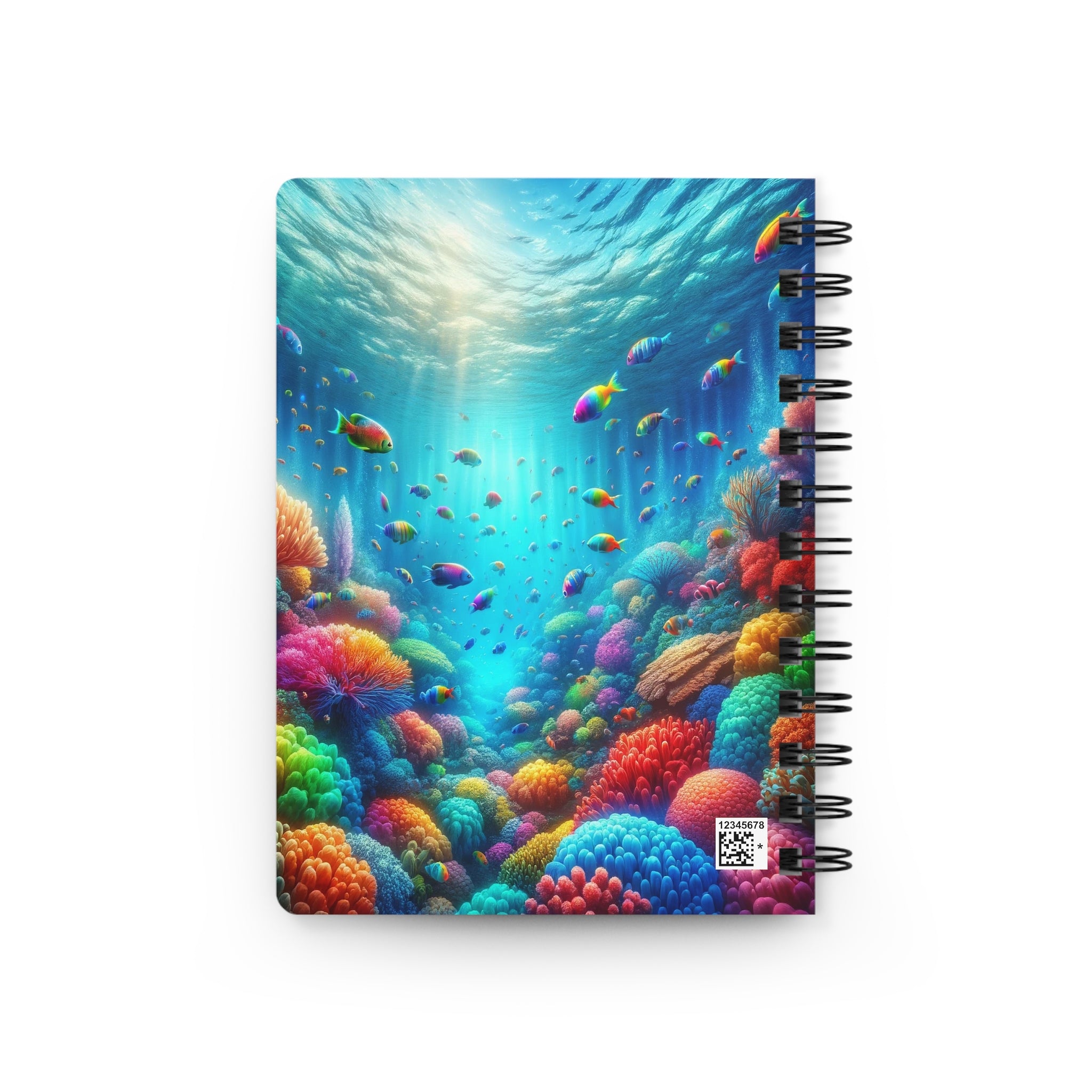 Coloured fish around coral reef - Spiral Notebook