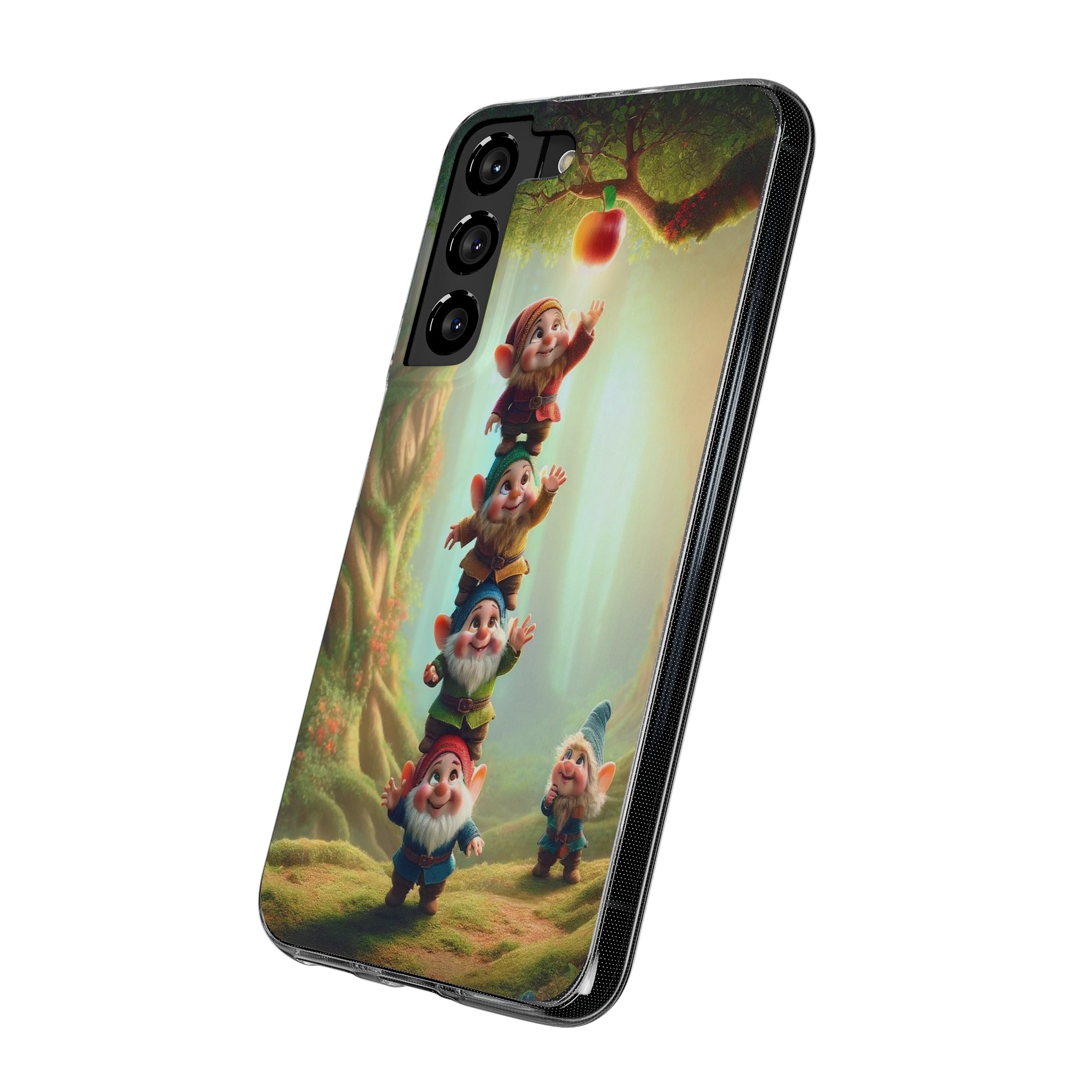 Gnomes reaching an apple - Soft Phone Case