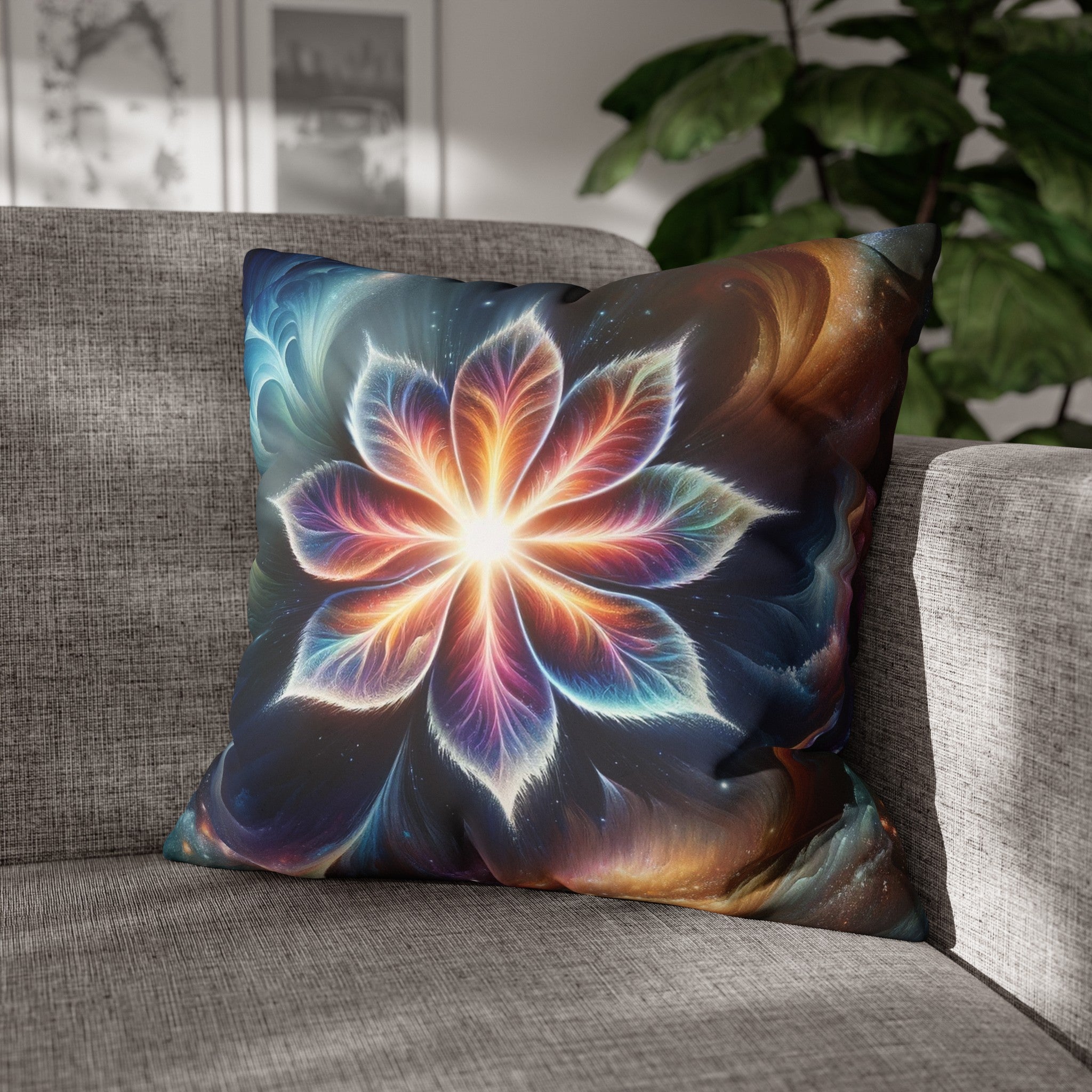 Galaxy-flower (2) - Suede Square Pillowcase