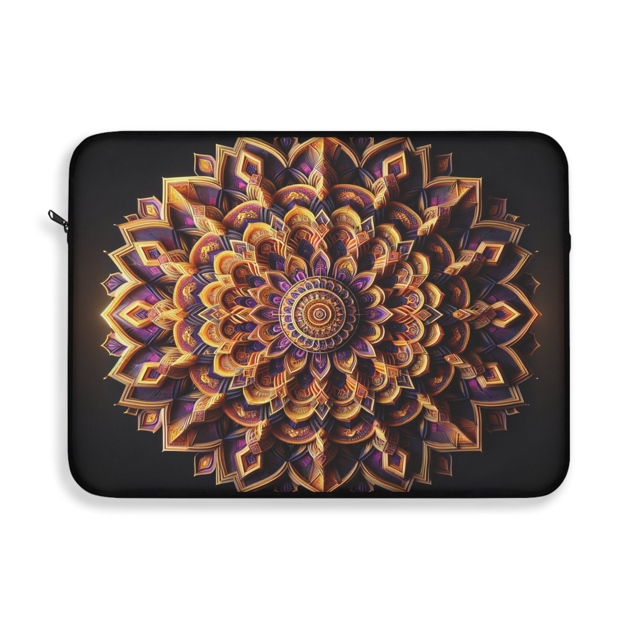 Golden colour 3D Mandala - Laptop Sleeve