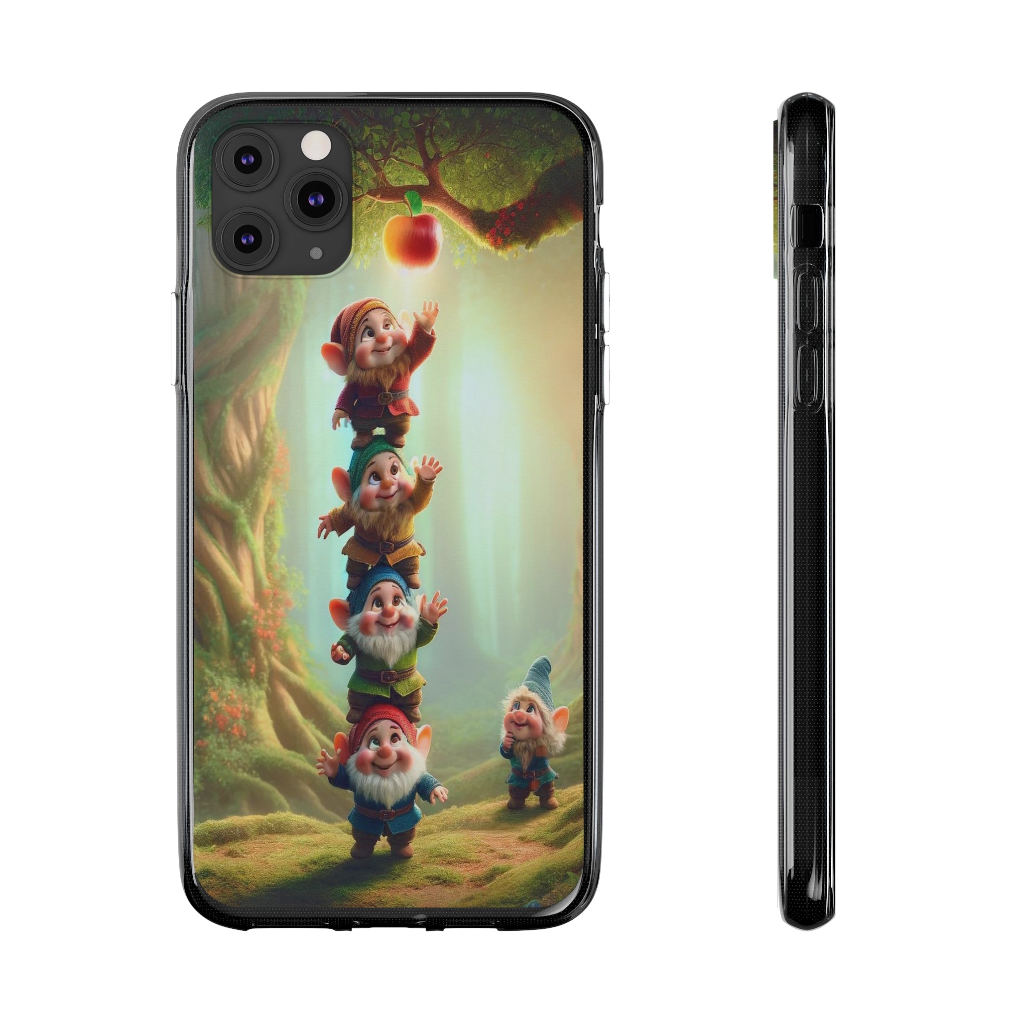 Gnomes reaching an apple - Soft Phone Case