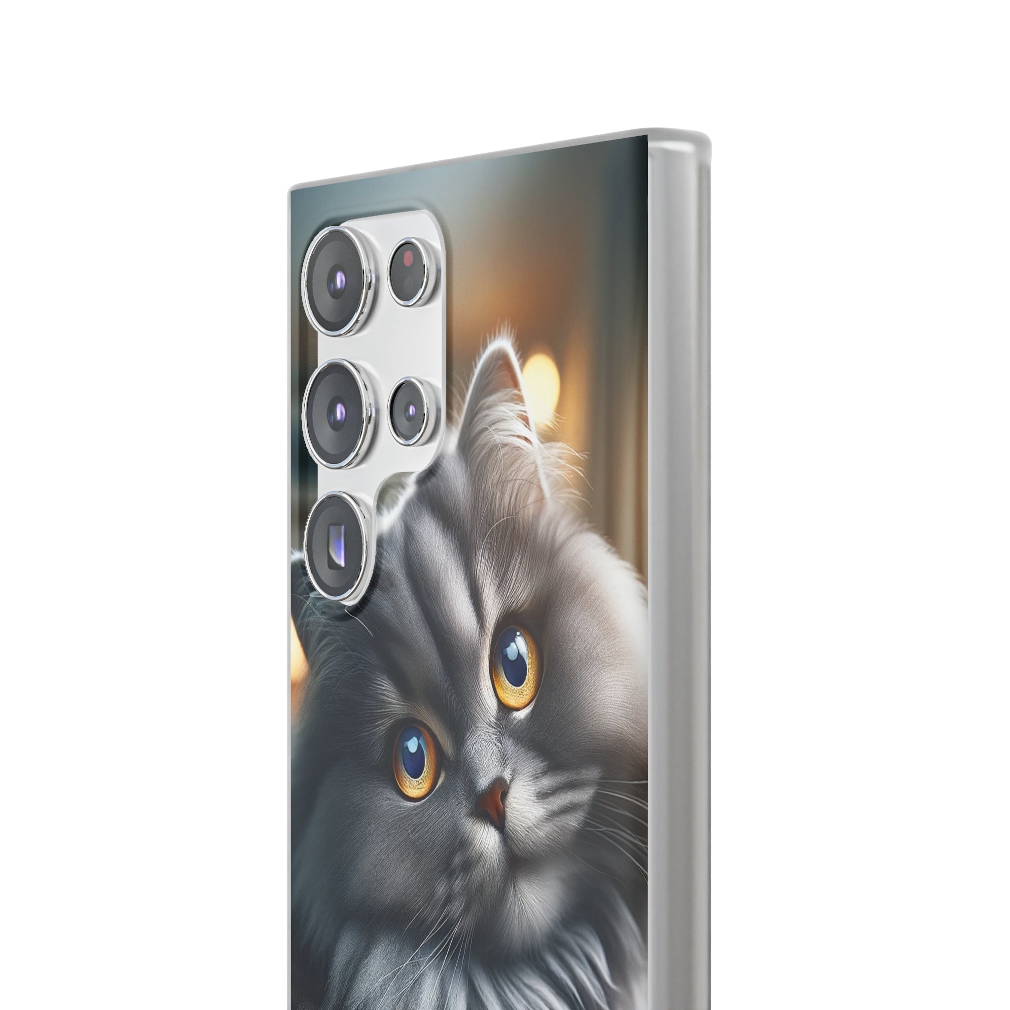 Curious, grey cat - Flexi Case (Samsung only)