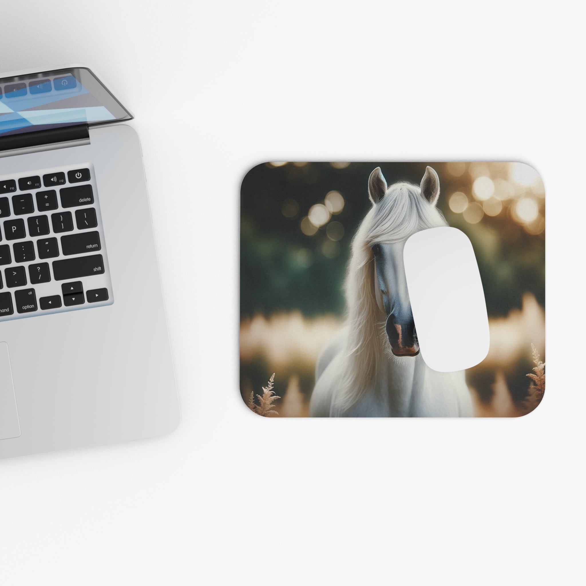 A white horse - Mouse Pad (Rectangle)