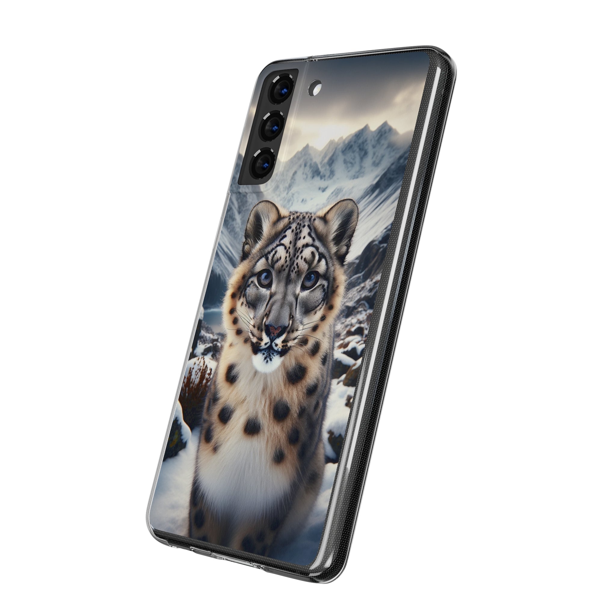 Curious Snow Leopard - Soft Phone Case